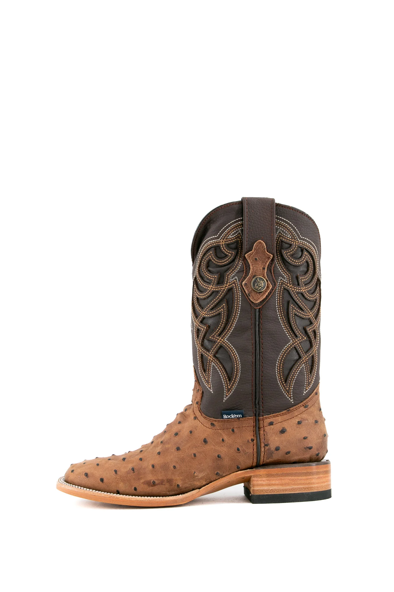 Ostrich Matte Rustic Square Toe Cowboy Boot - Image 17