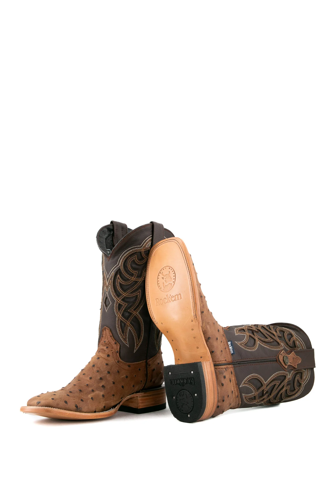 Ostrich Matte Rustic Square Toe Cowboy Boot - Image 19