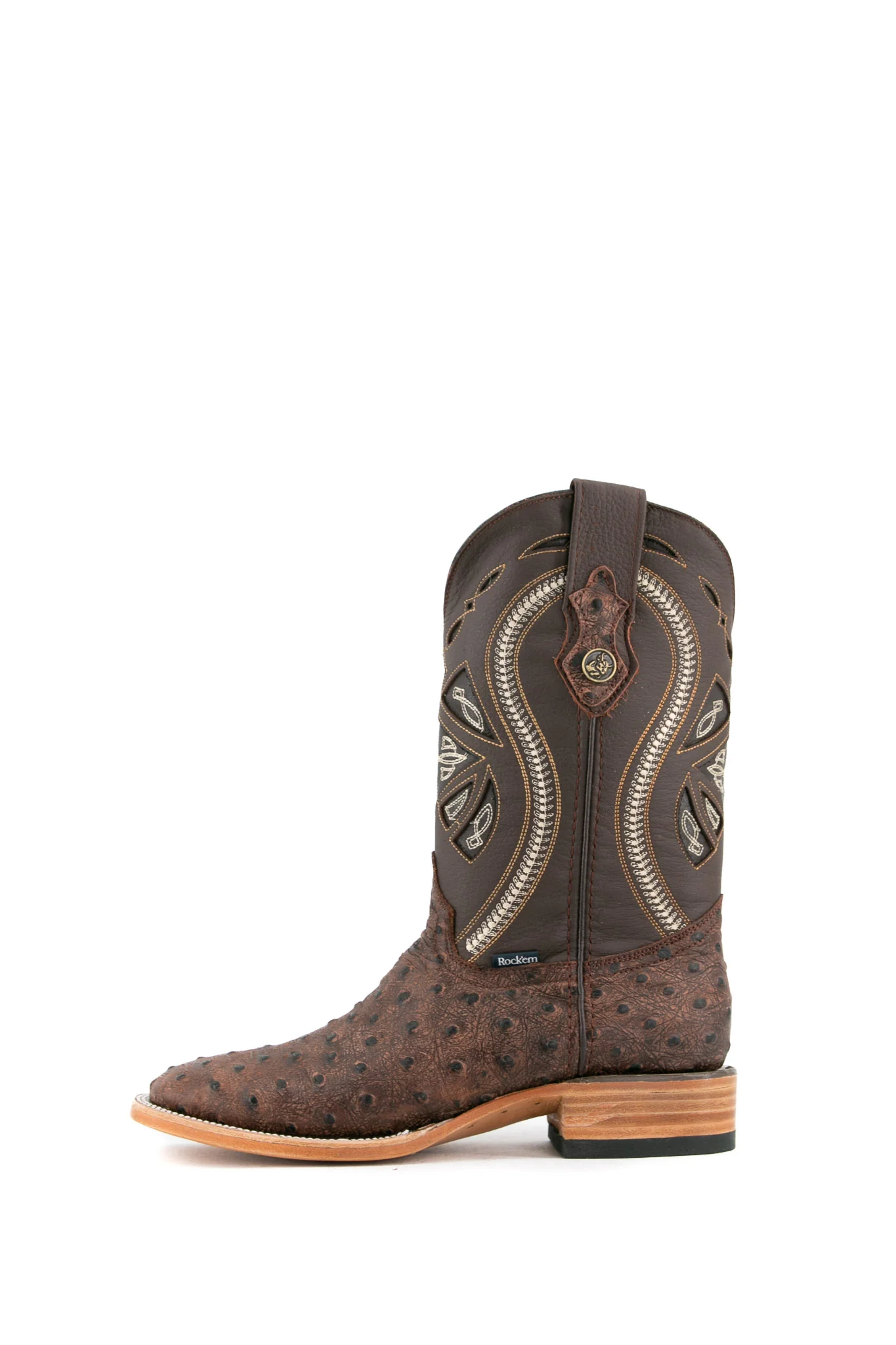 Ostrich Matte Rustic Square Toe Cowboy Boot - Image 22