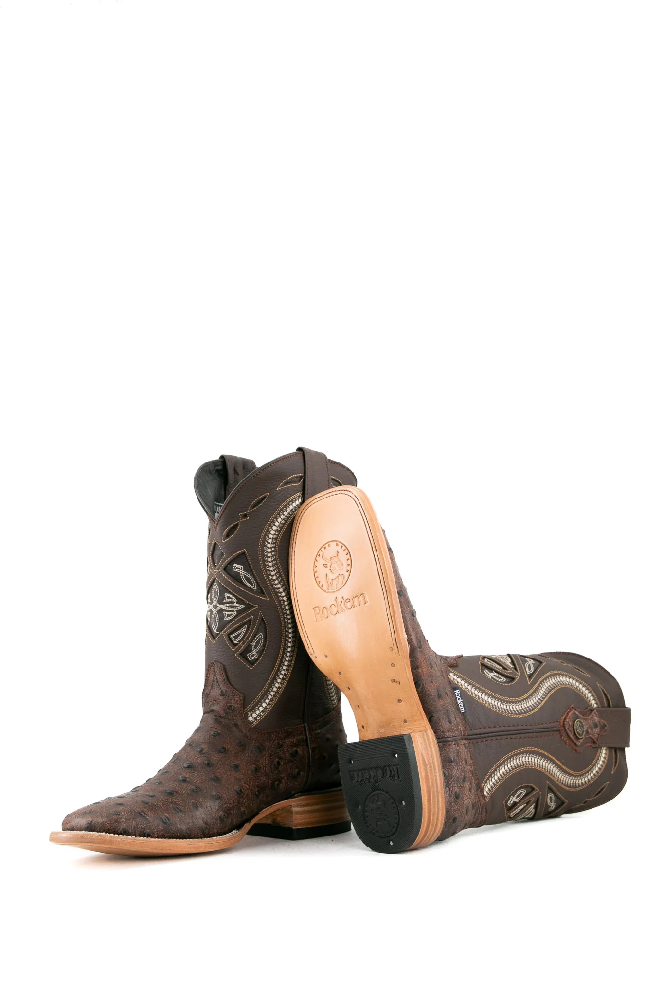 Ostrich Matte Rustic Square Toe Cowboy Boot - Image 24