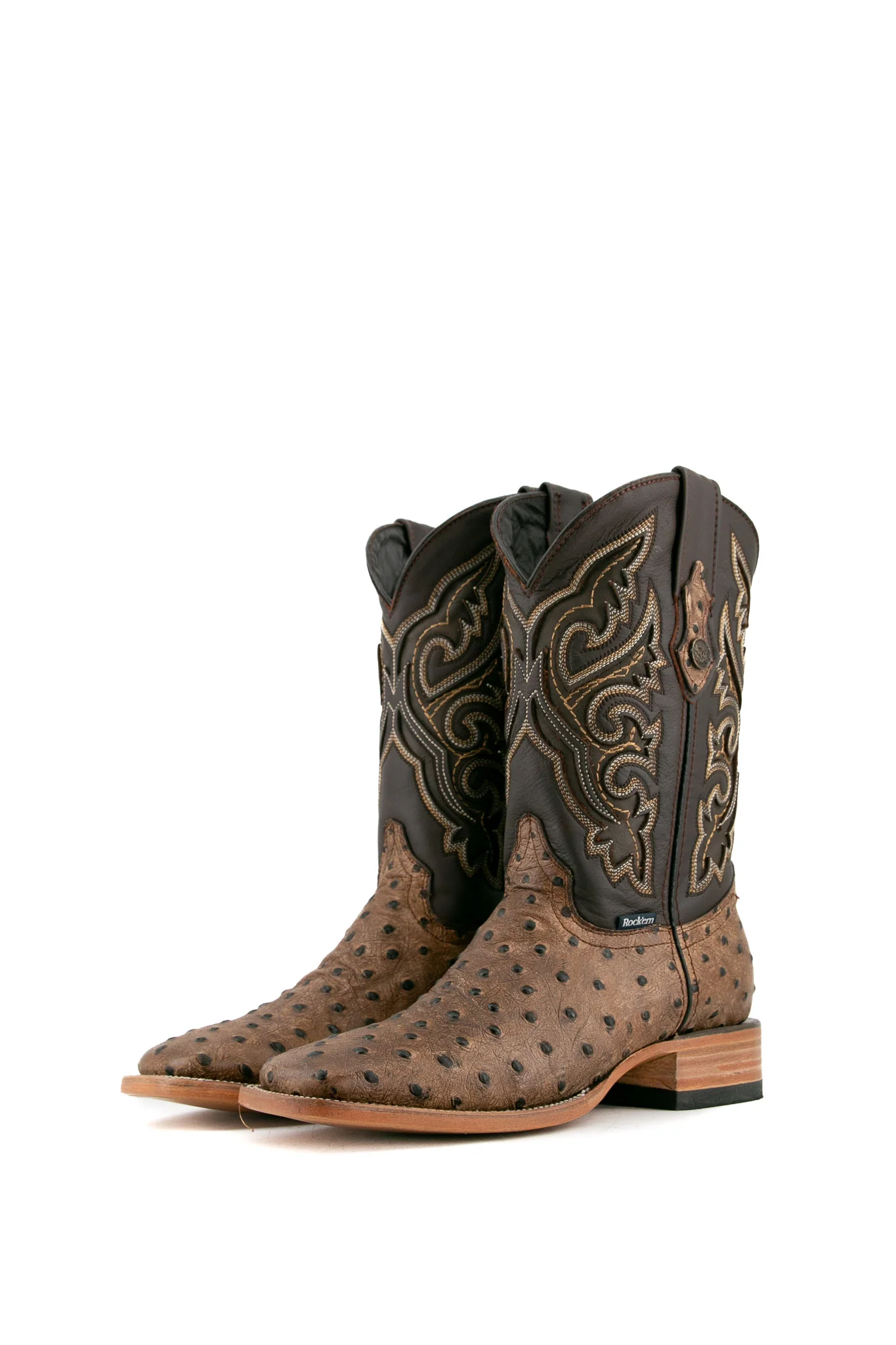 Ostrich Matte Rustic Square Toe Cowboy Boot - Image 6