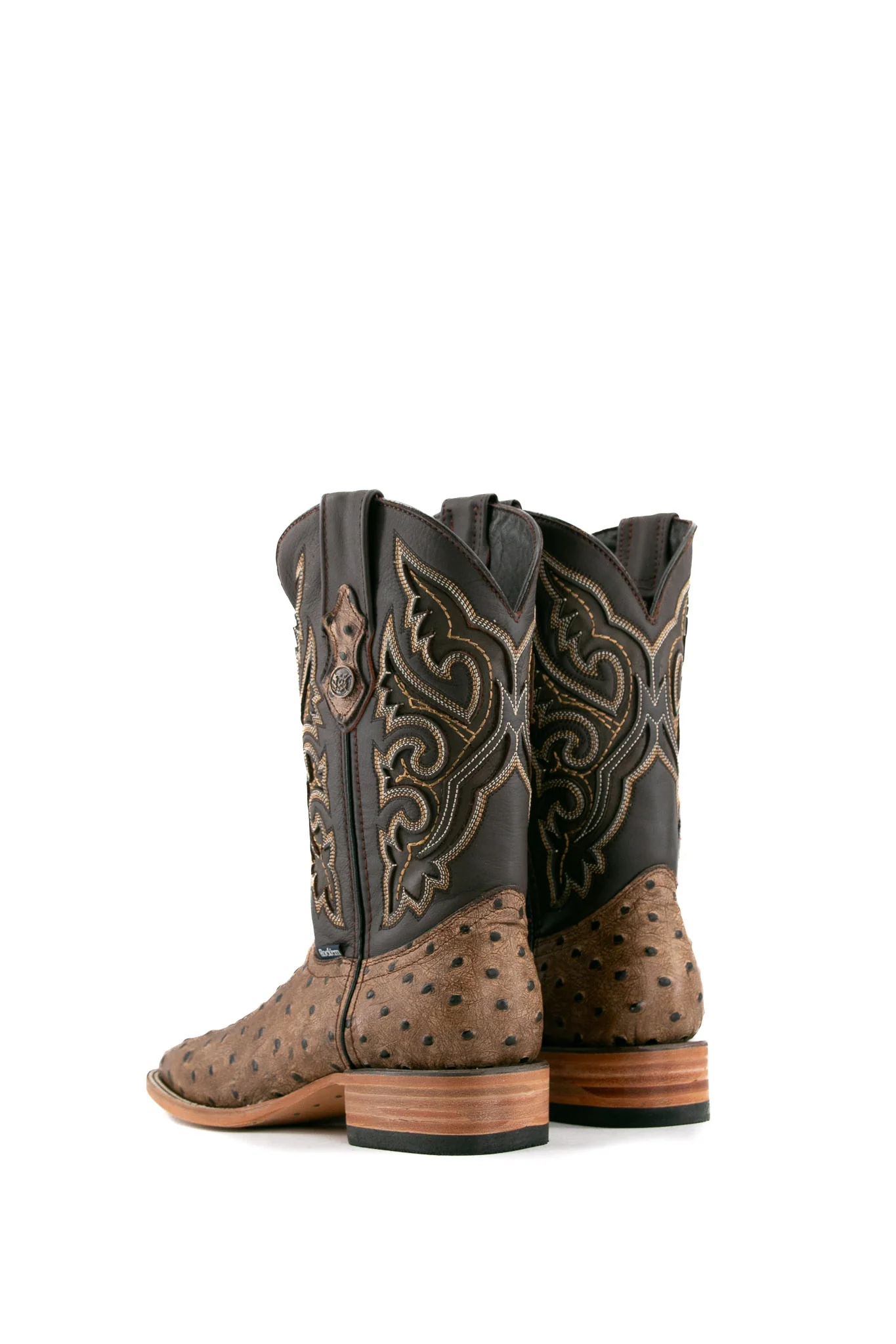 Ostrich Matte Rustic Square Toe Cowboy Boot - Image 8