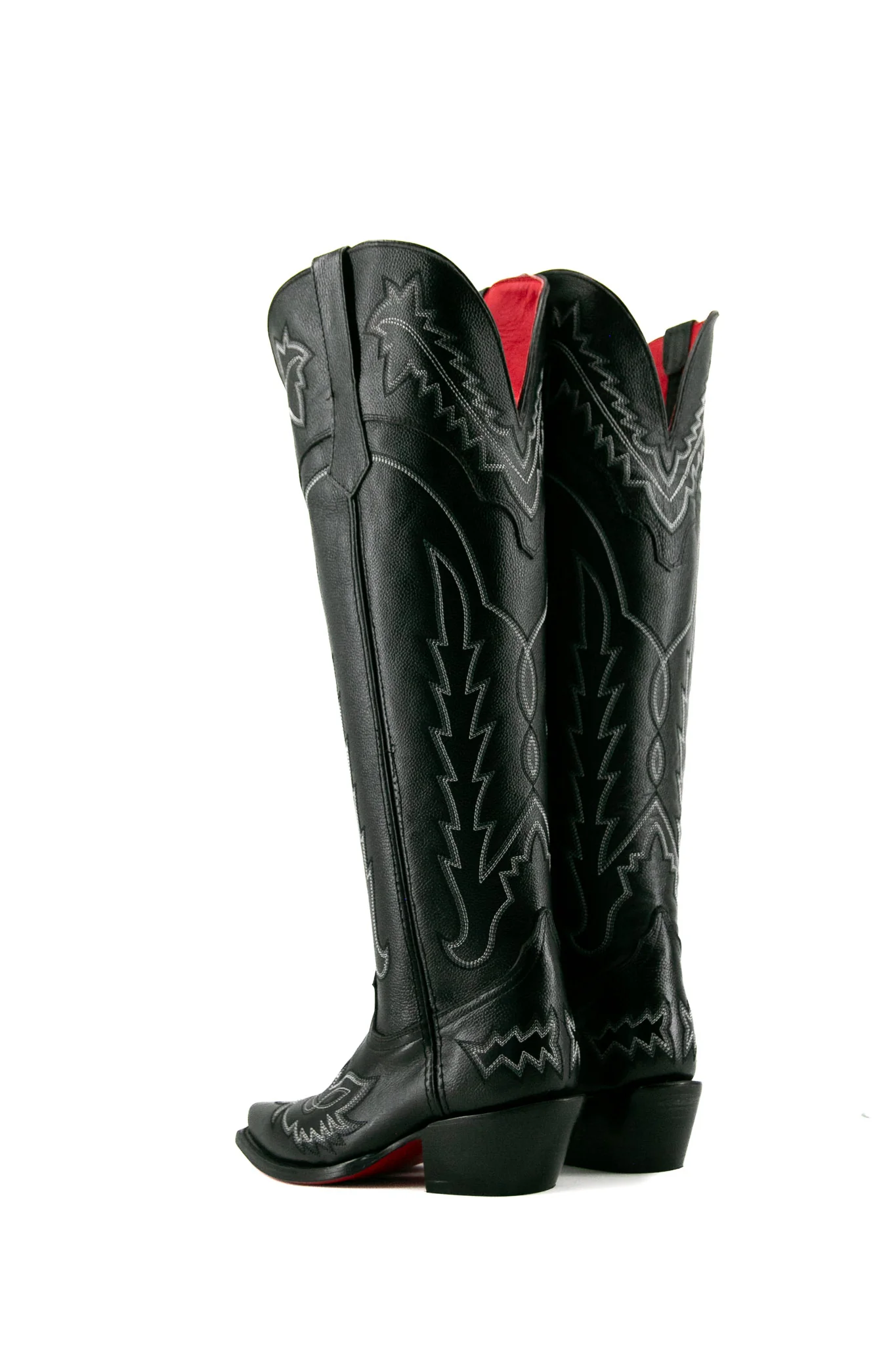 Maggie Knee High Red Bottom Wide Calf Snip Toe Cowgirl Boot - Image 4