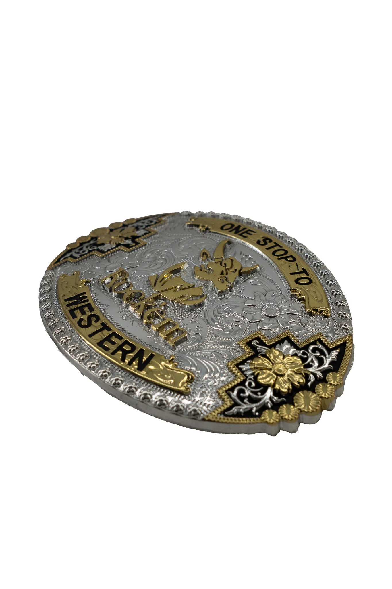 Rock’em Oval Western Bull Belt Buckle - Image 2