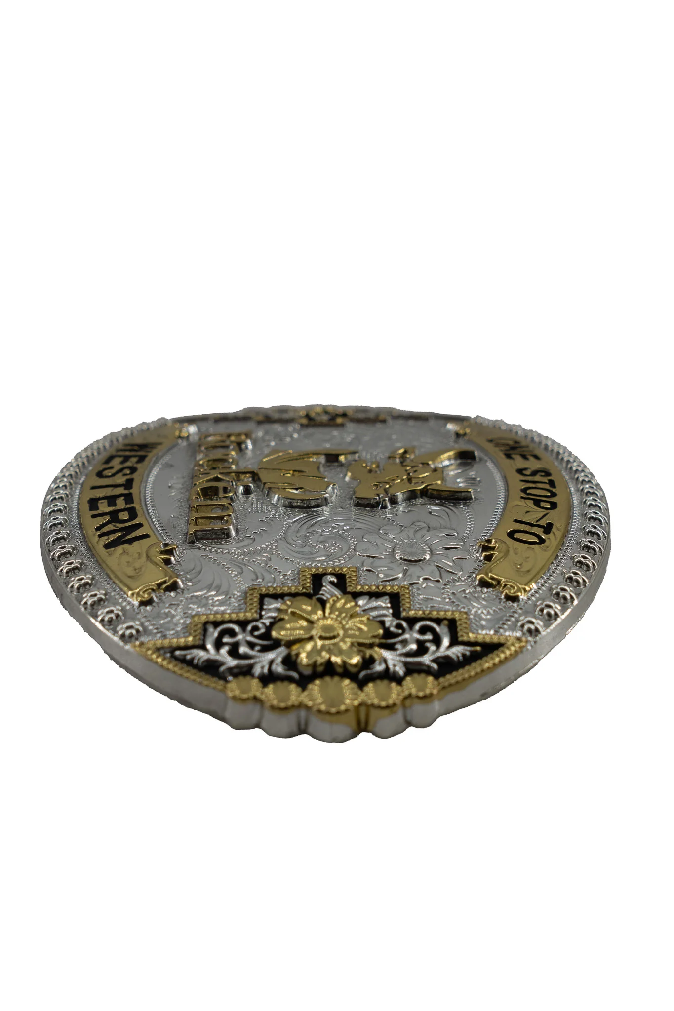 Rock’em Oval Western Bull Belt Buckle - Image 3