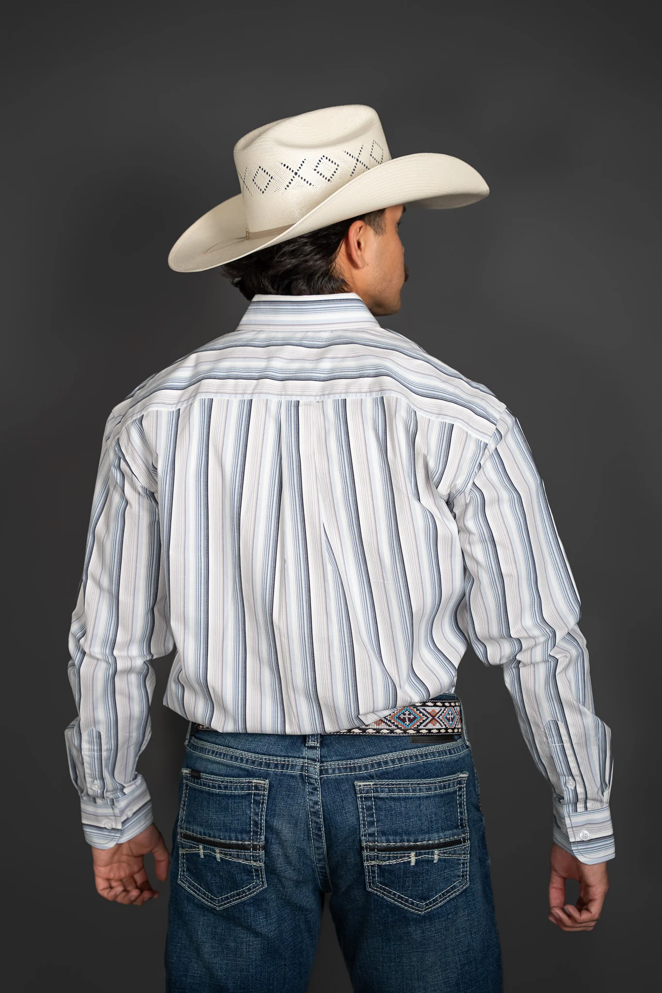 Panhandle Aztec Striped Long Sleeve Pearl Snap - Image 3