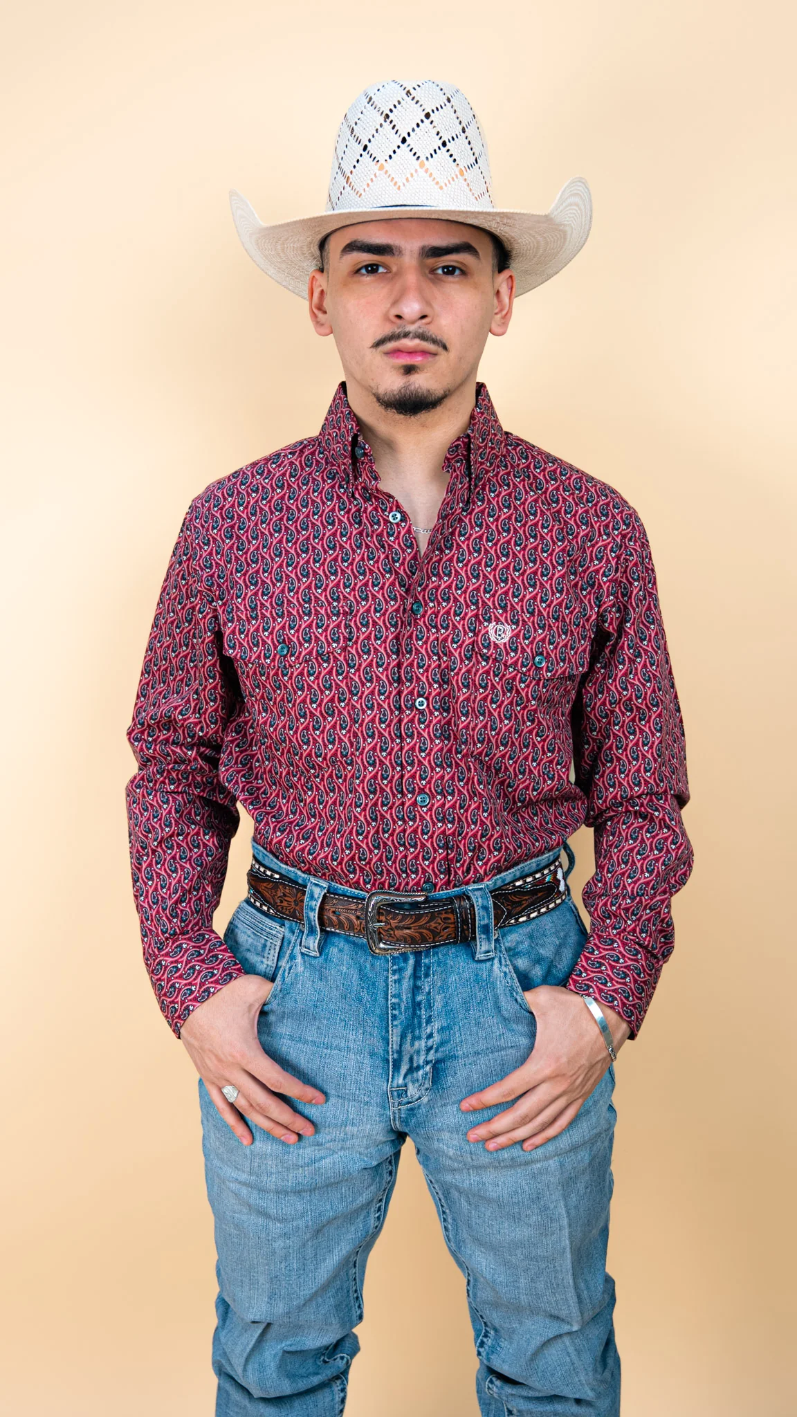 Panhandle Long Sleeve Copper Button-Up