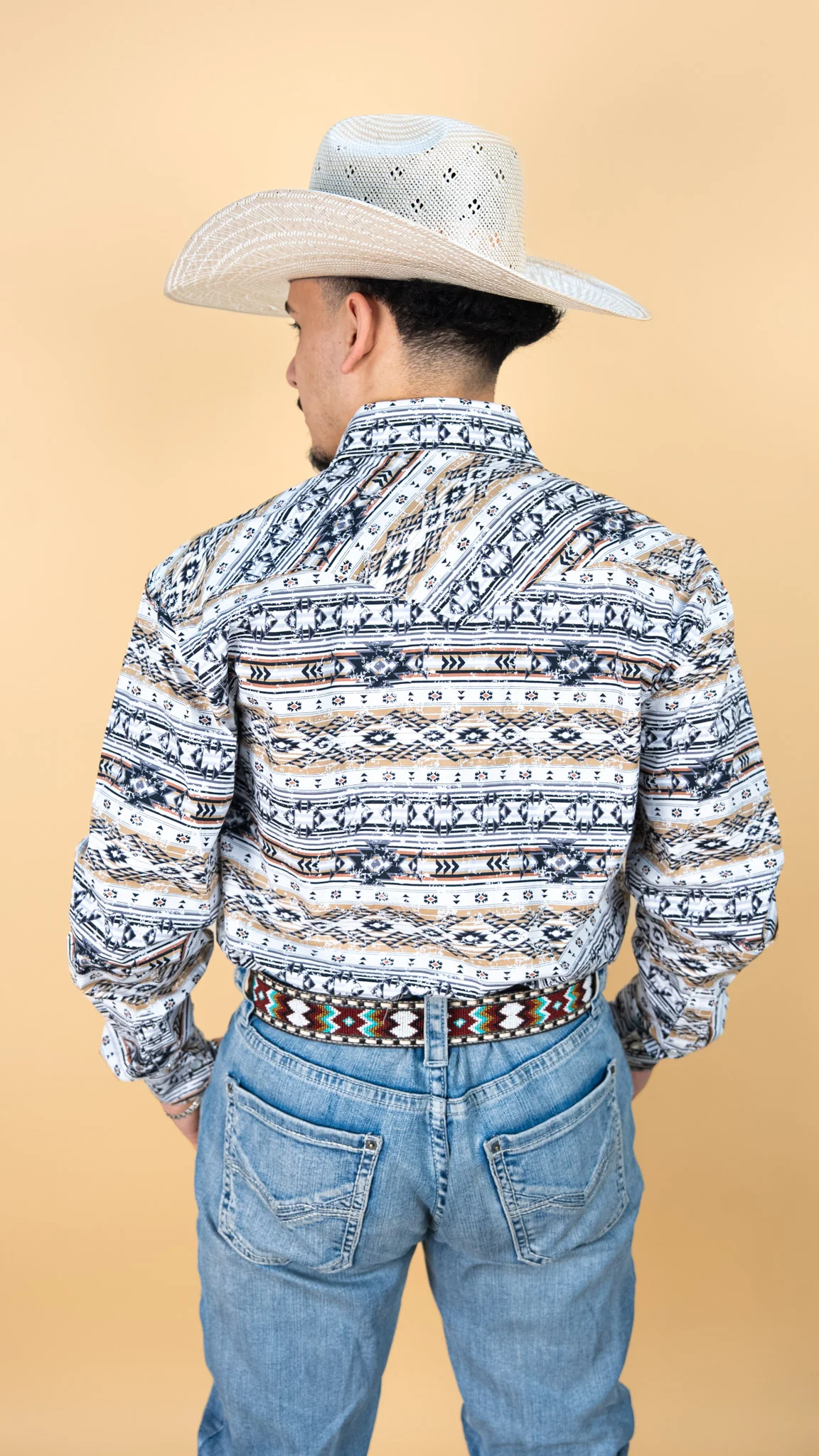 Panhandle Long Sleeve Walker Aztec  Pearl Snap - Image 3