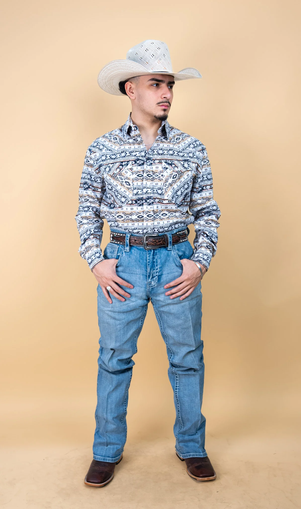 Panhandle Long Sleeve Walker Aztec  Pearl Snap - Image 4