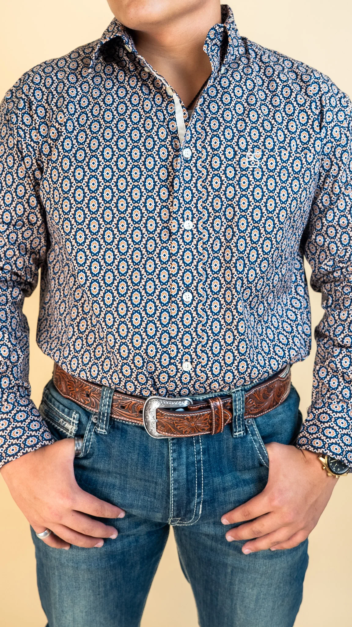 Panhandle Mike Pearl Long Sleeve Snap Shirt - Image 3