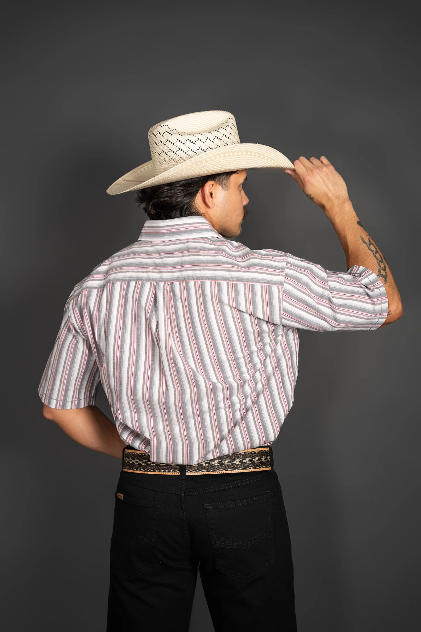 Panhandle Striped Pearl Snap Short Sleeve - Image 2
