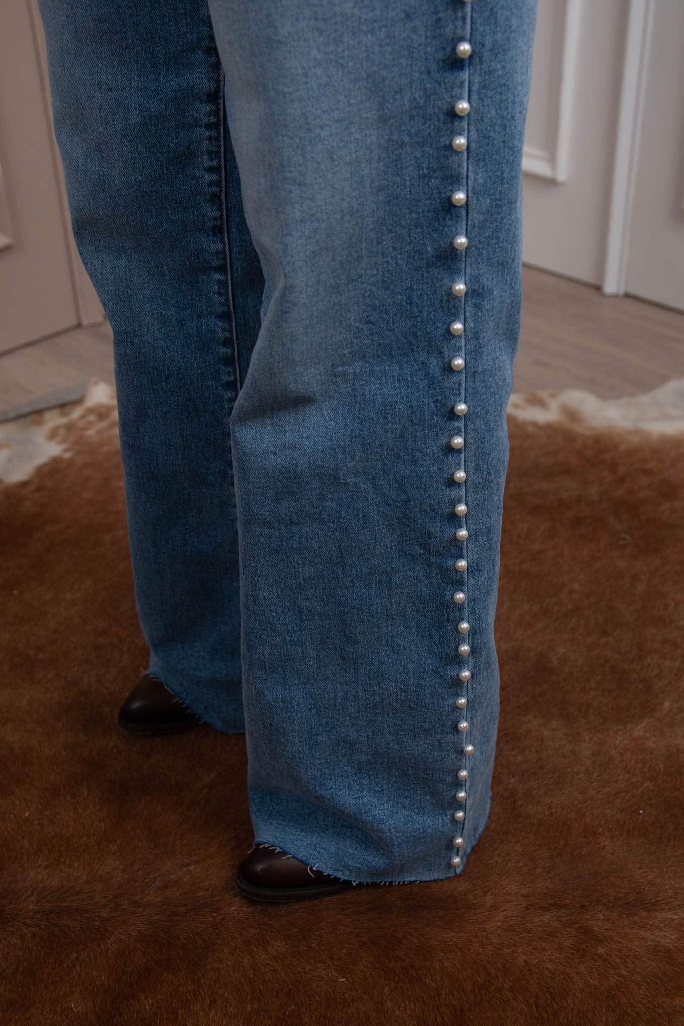 Pearl Trim Denim Jeans - Image 5