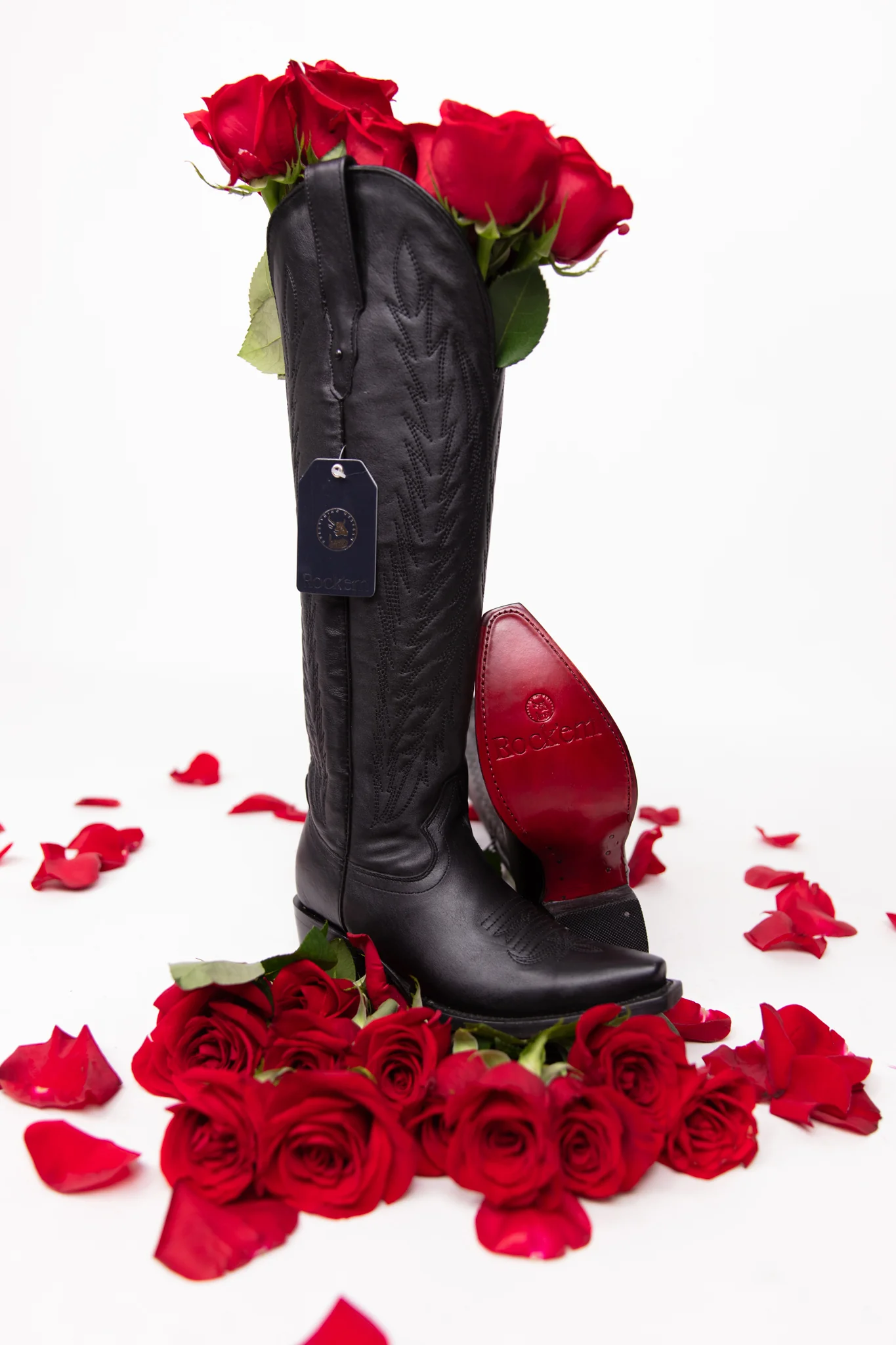 Valentina Tall Red Bottom Snip Toe Cowgirl Boot - Image 13
