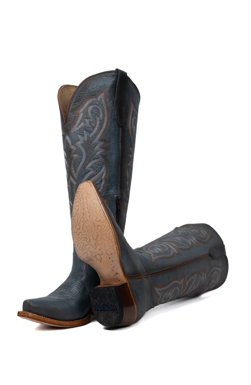 Perla Tall Wide Calf Snip Toe Cowgirl Boot - Image 10