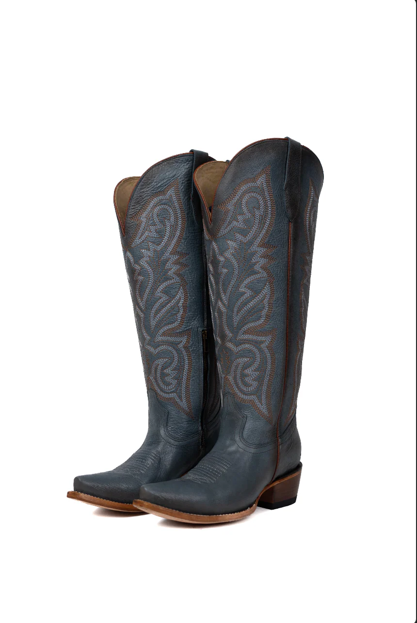 Perla Tall Wide Calf Snip Toe Cowgirl Boot - Image 6