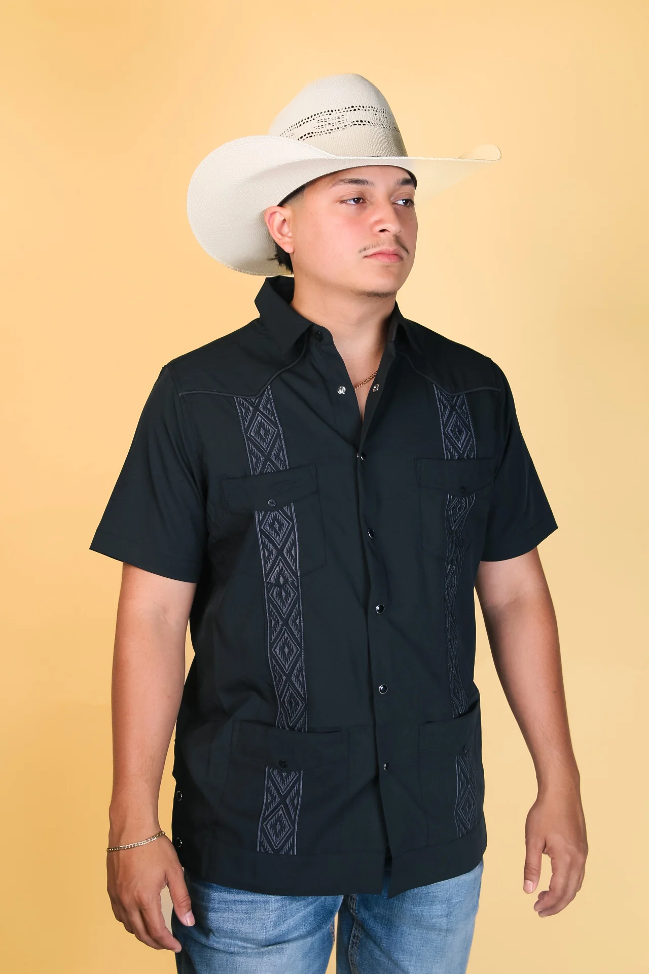 Platini Guayabera Short Sleeve Pearl Snap - Image 9