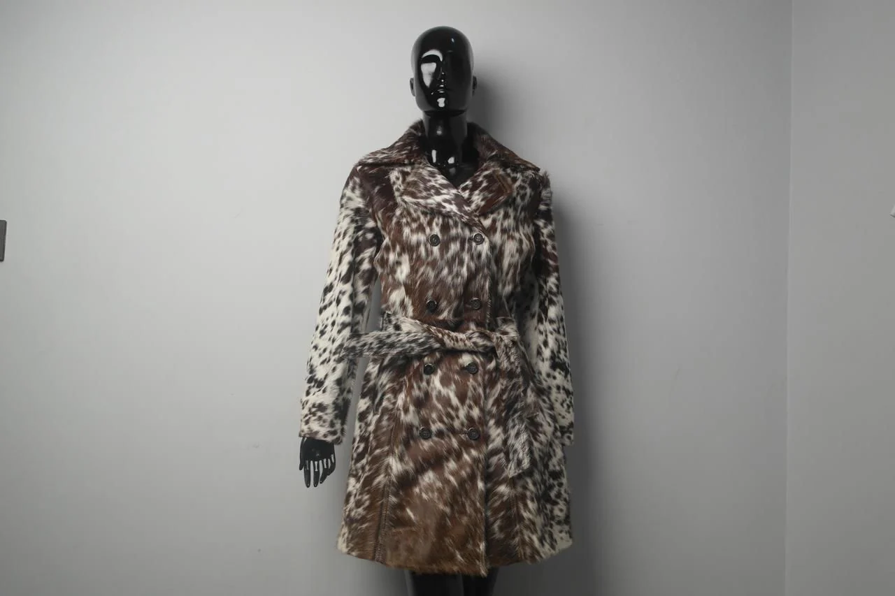 *Pre Order* Cowhide Trench Coat Jacket - Image 3