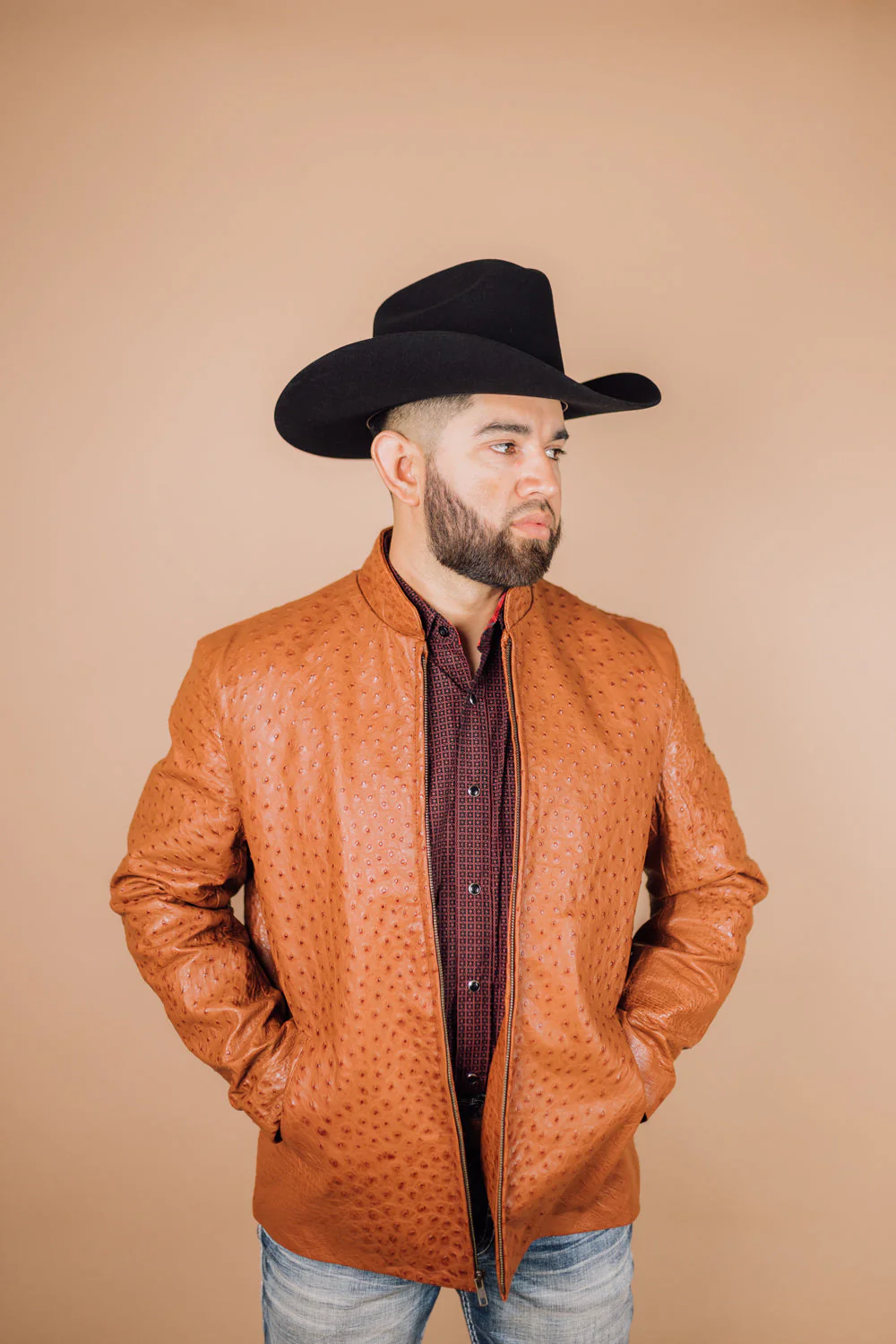 *PRE-ORDER* Men's Full Ostrich Genuine Leather Jacket - Image 10