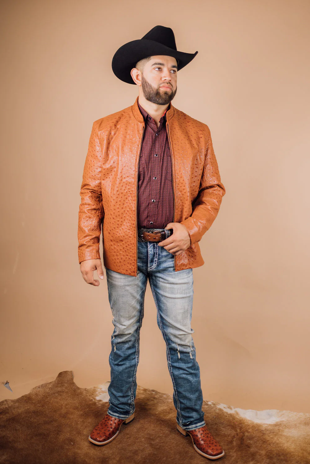 *PRE-ORDER* Men's Full Ostrich Genuine Leather Jacket - Image 14