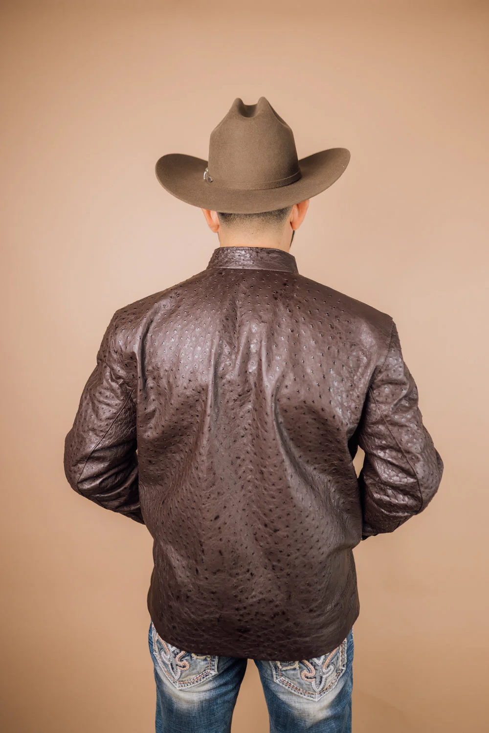 *PRE-ORDER* Men's Full Ostrich Genuine Leather Jacket - Image 3