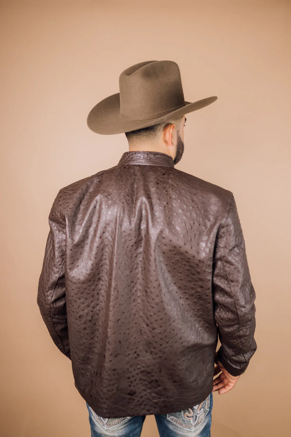 *PRE-ORDER* Men's Full Ostrich Genuine Leather Jacket - Image 4