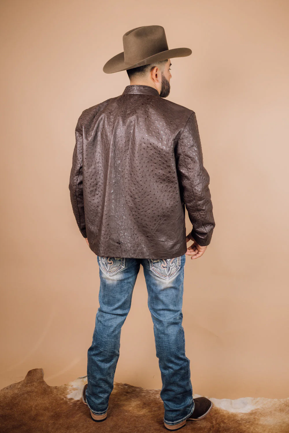 *PRE-ORDER* Men's Full Ostrich Genuine Leather Jacket - Image 7