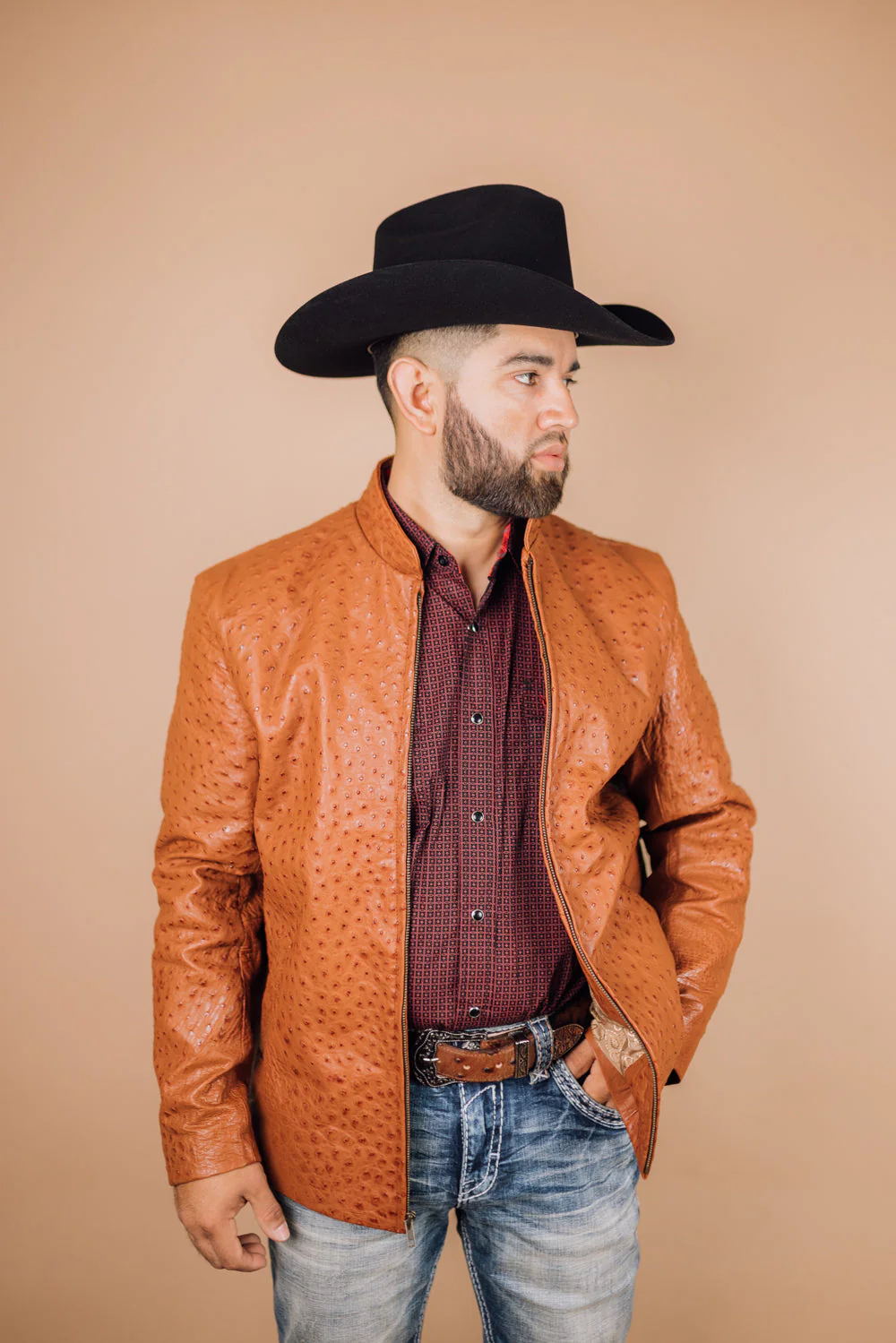 *PRE-ORDER* Men's Full Ostrich Genuine Leather Jacket - Image 8
