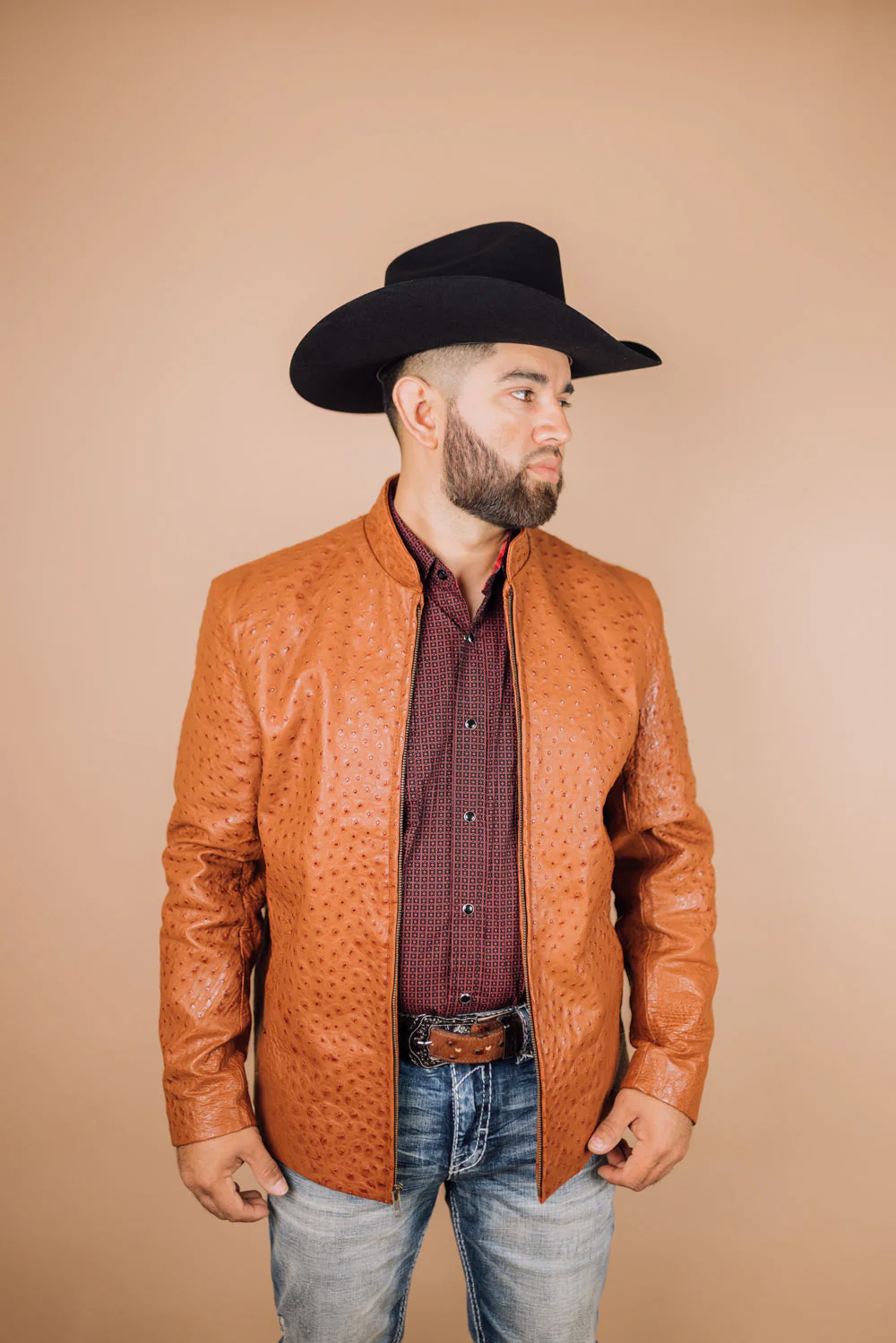 *PRE-ORDER* Men's Full Ostrich Genuine Leather Jacket - Image 9