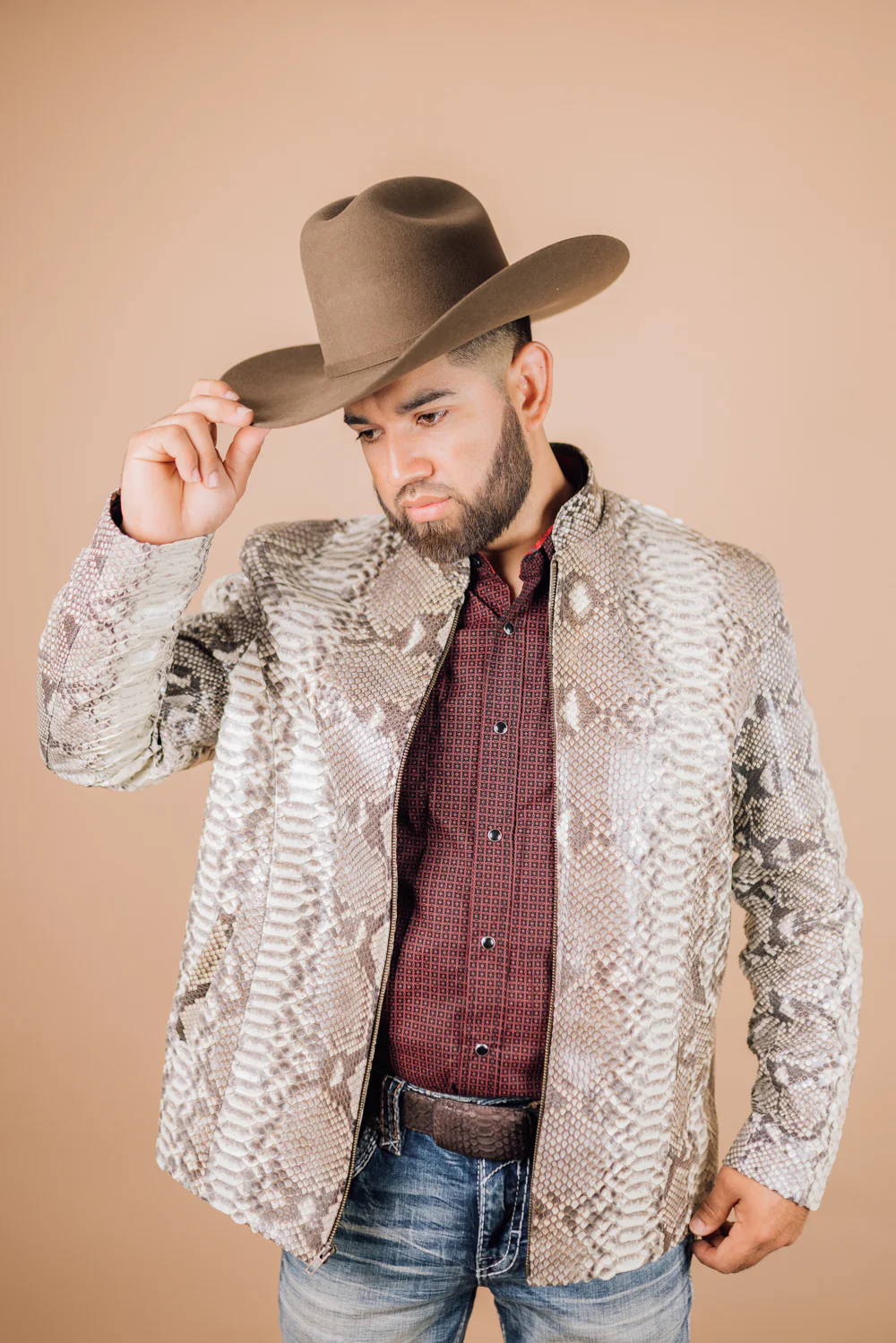*PRE-ORDER* Men's Full Python Genuine Leather Jacket - Image 3