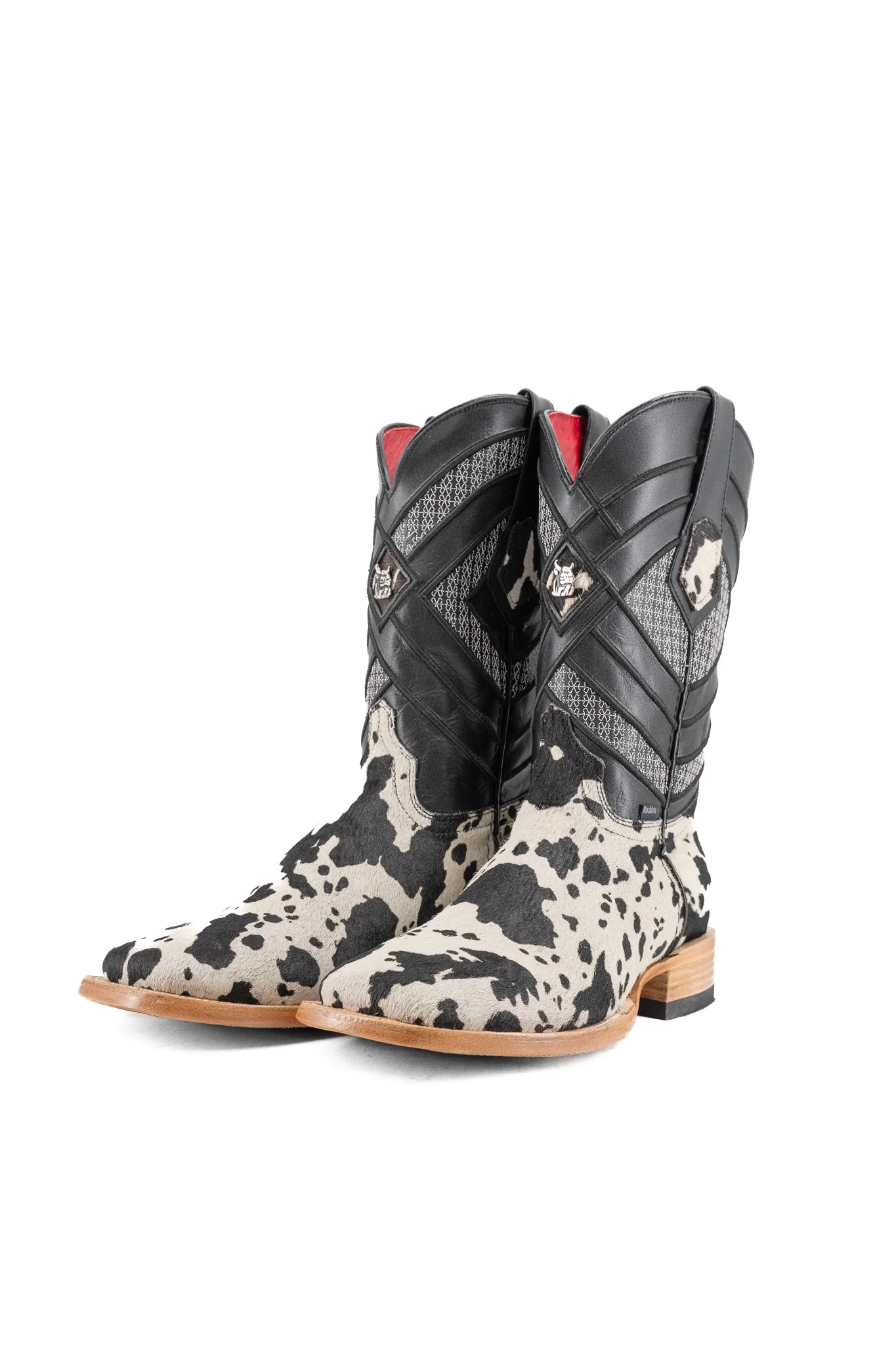 Prescott Brazil Cowhide Square Toe Cowboy Boot Size 7 Box UW41