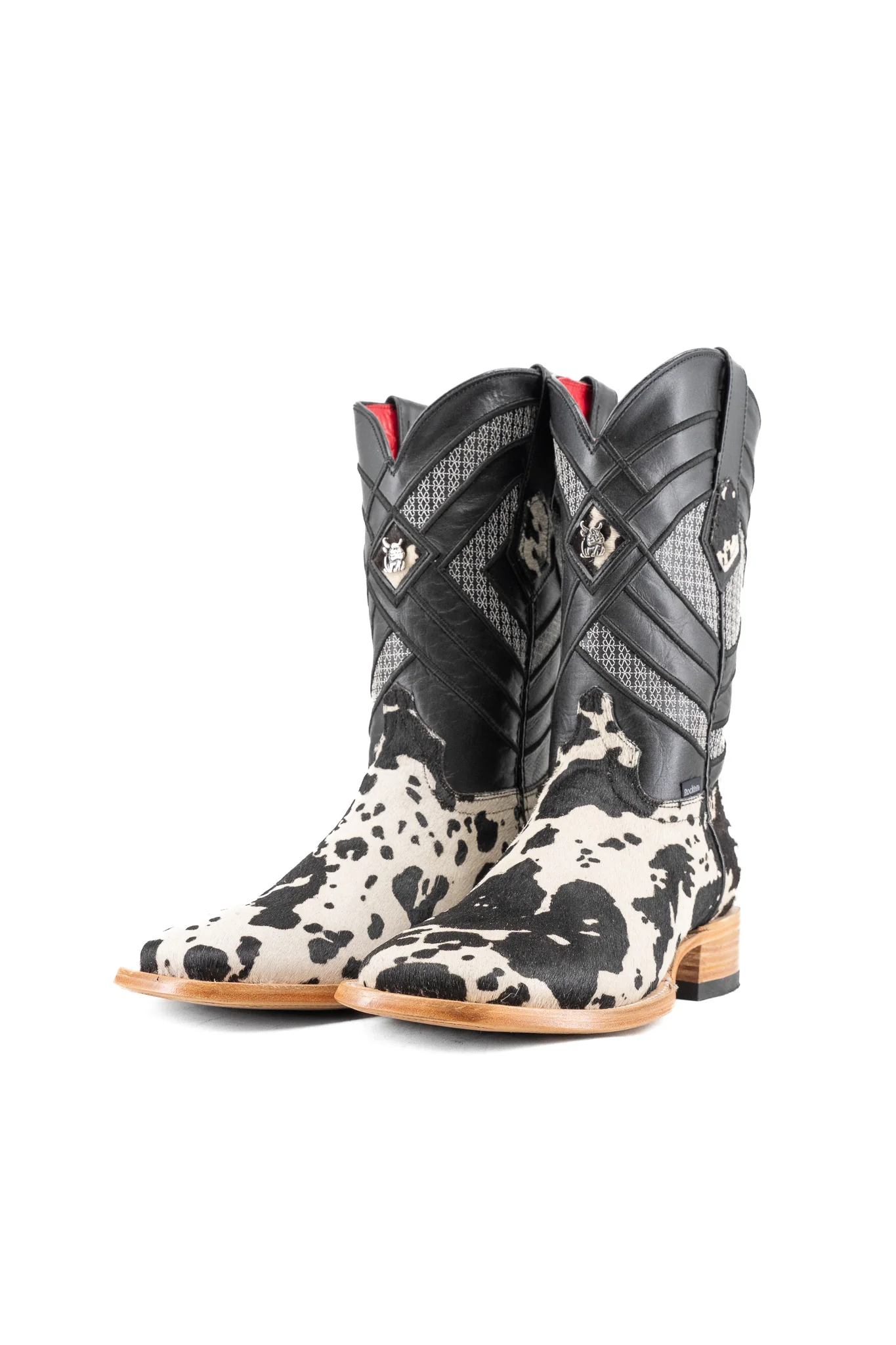 Prescott Brazil Cowhide Square Toe Cowboy Boot Size 8 Box UW43