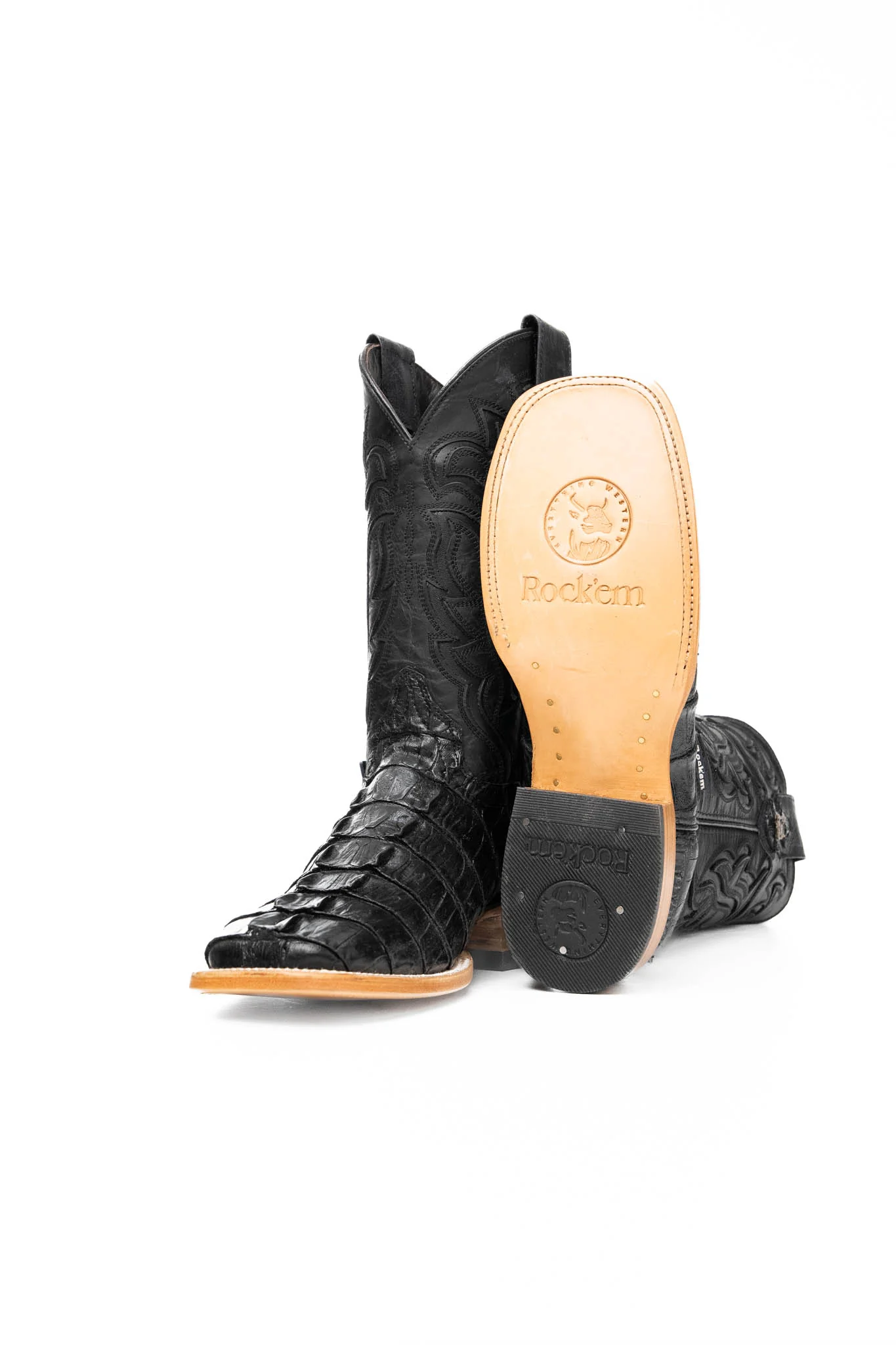 Bruce Caiman Tail Square Toe Cowboy Boot - Image 4