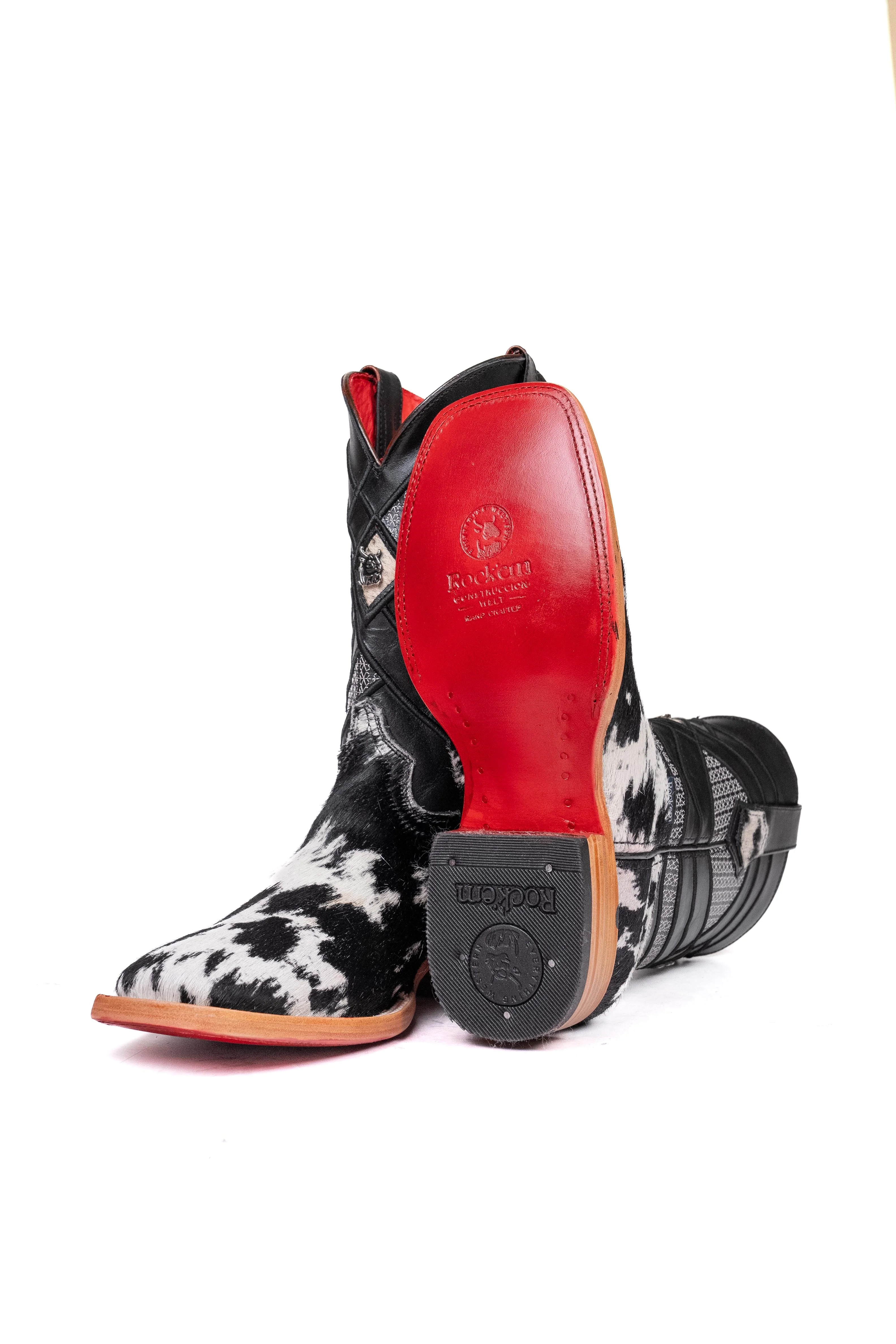 Prescott Cowhide Red Bottom Square Toe Cowboy Boot Size 6.5 Box TM8 - Image 2
