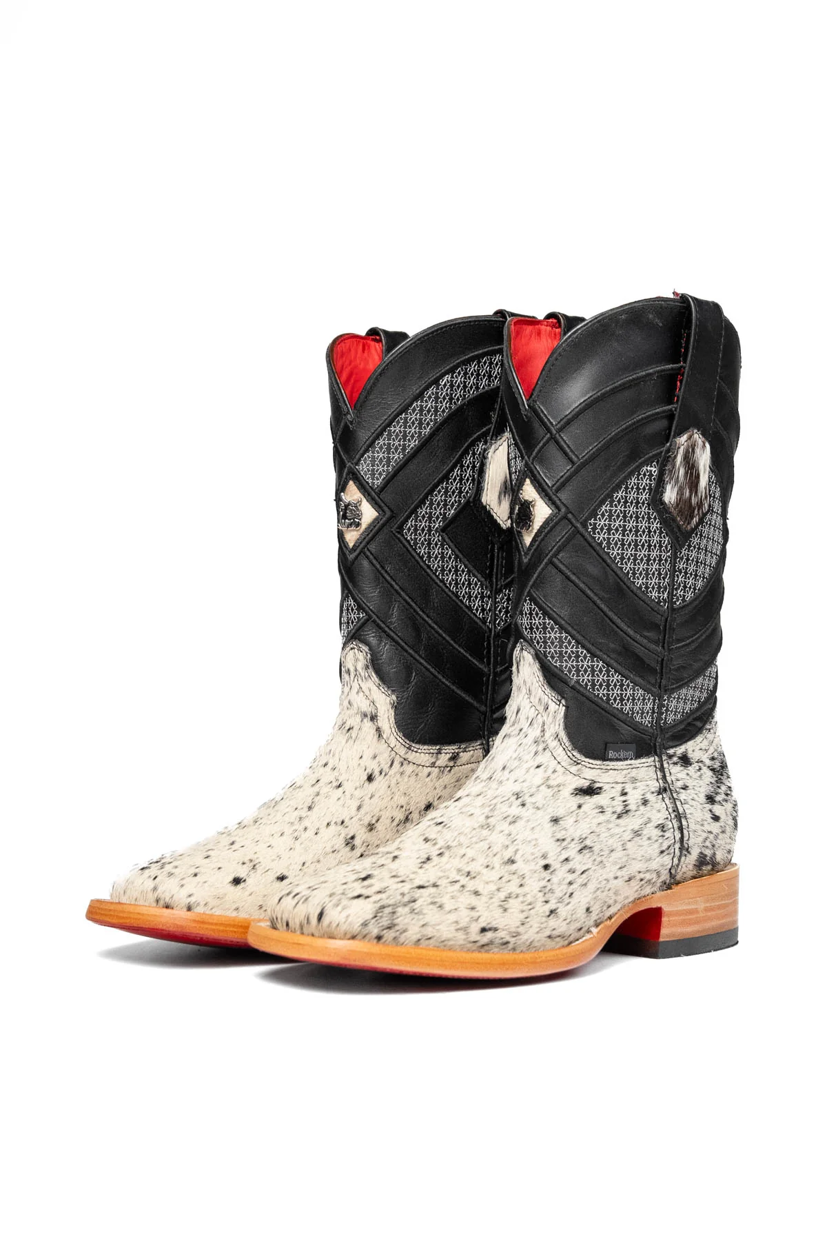 Prescott Cowhide Red Bottom Square Toe Cowboy Boot Size 7 Box RM13