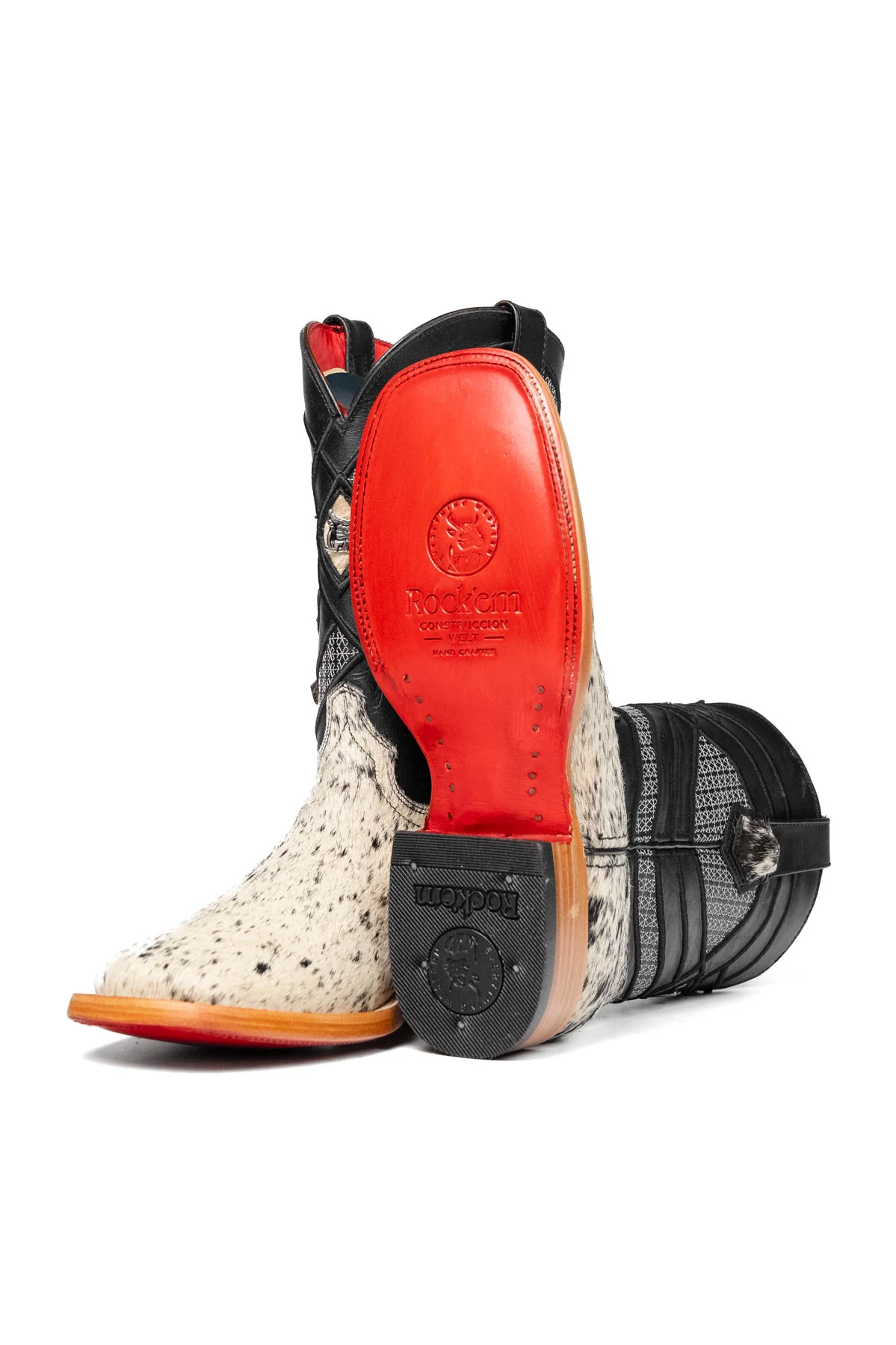 Prescott Cowhide Red Bottom Square Toe Cowboy Boot Size 7 Box RM13 - Image 2