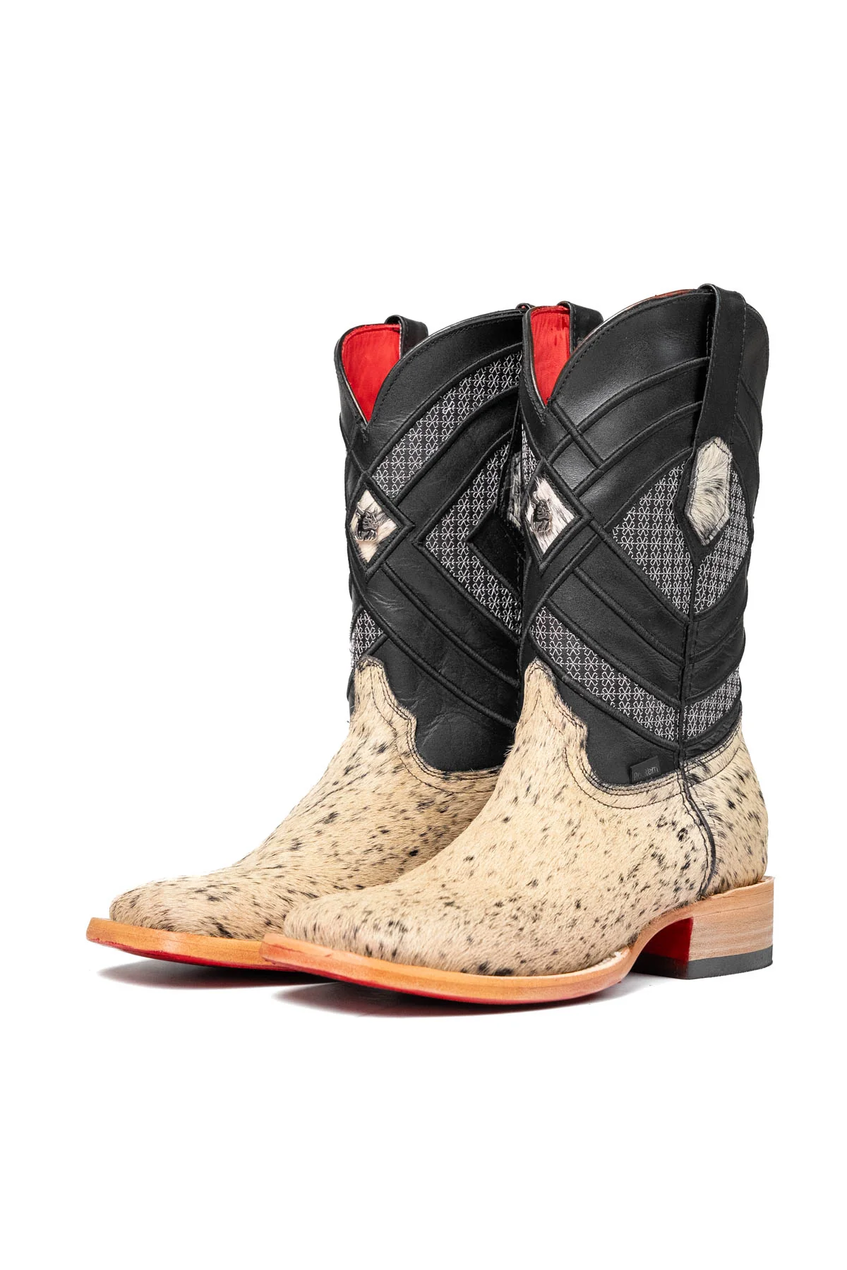 Prescott Cowhide Red Bottom Square Toe Cowboy Boot Size 7 Box RM16