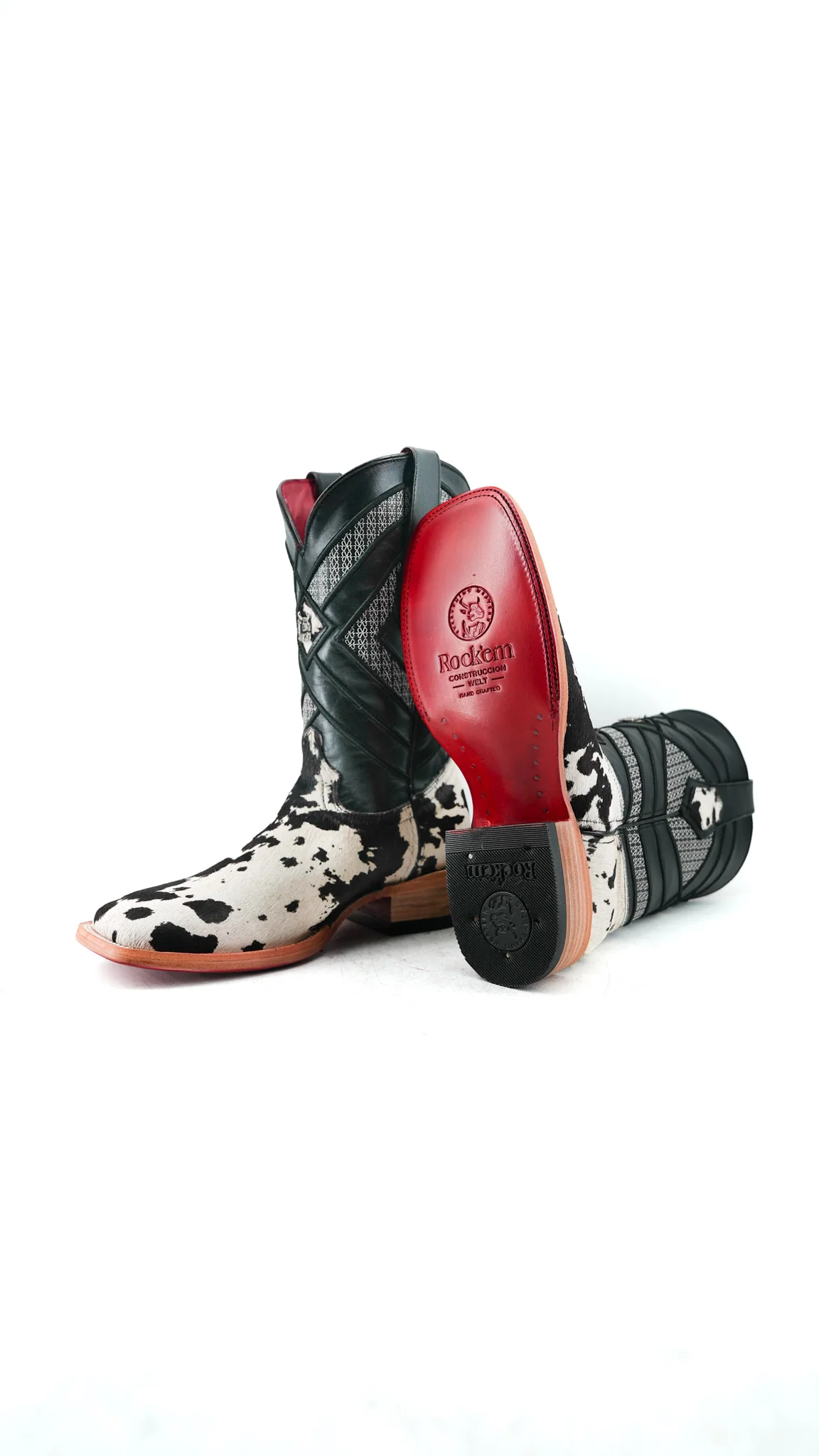 Prescott Cowhide Square Toe Cowboy Boot Size 7.5 Box RMF7 - Image 2