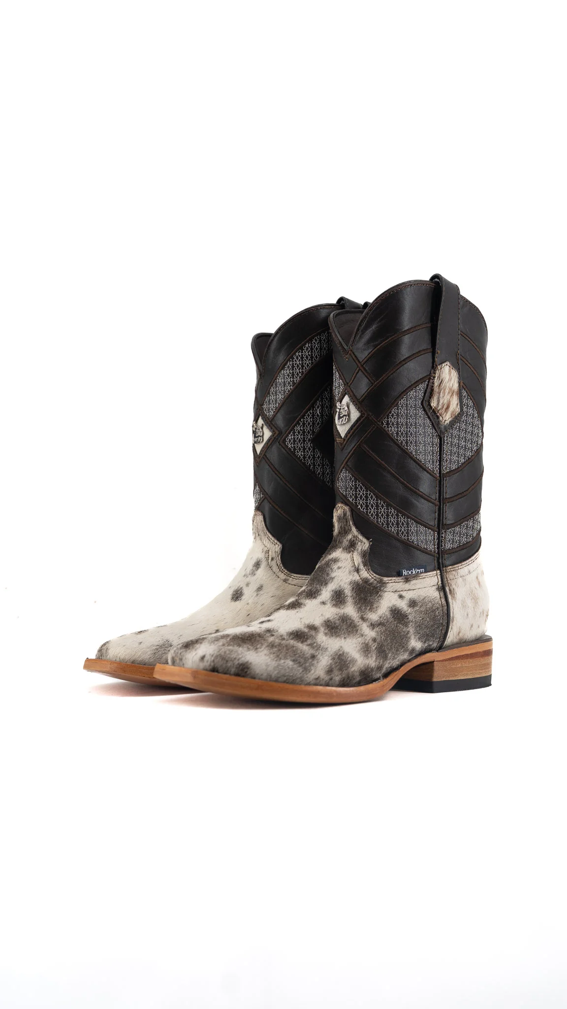 Prescott Cowhide Square Toe Cowboy Boot Size 7 Box QM64 FINAL SALE