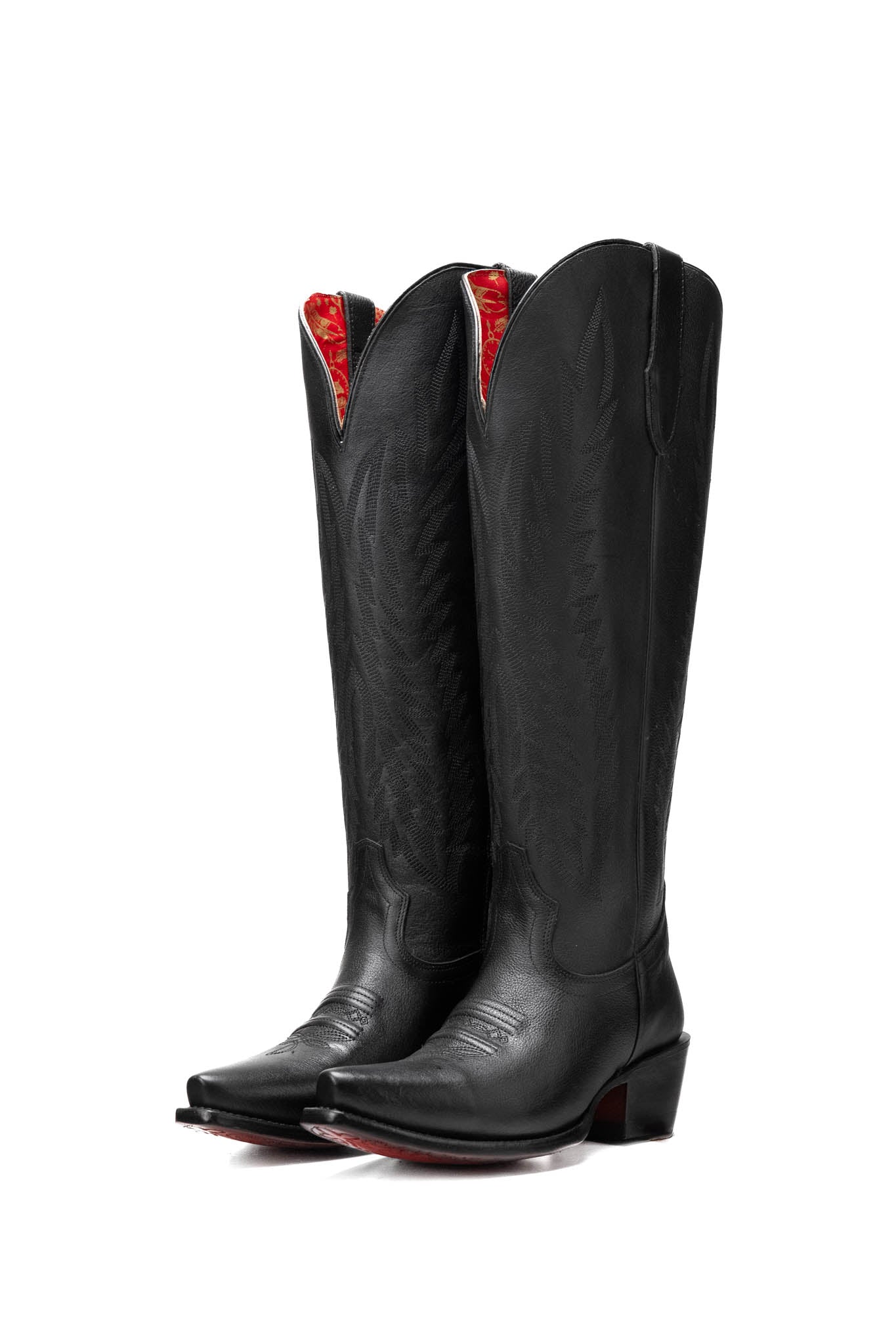 Presley Tall Red Bottom Wide Calf Snip Toe Cowgirl Boot
