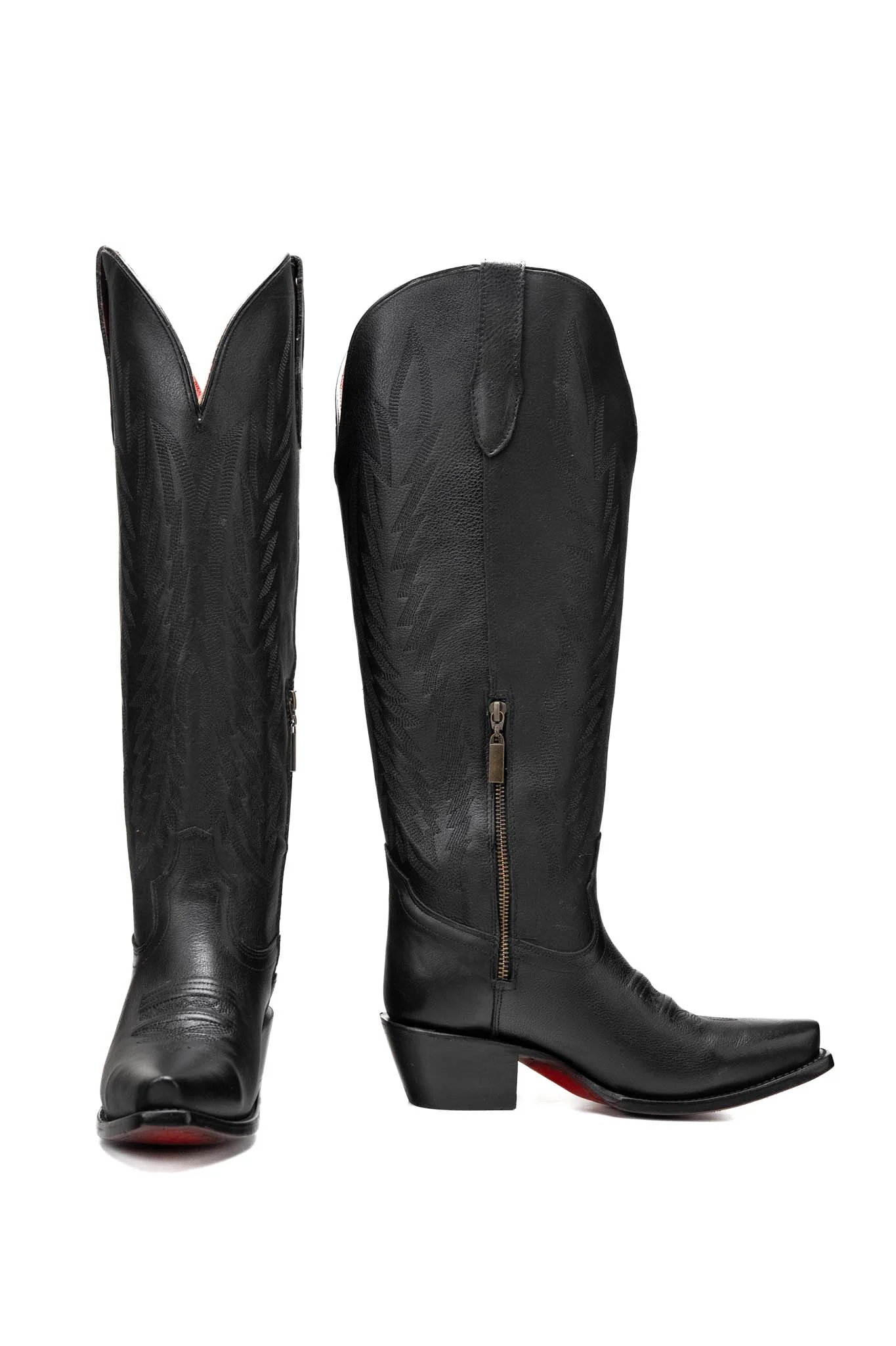 Presley Tall Red Bottom Wide Calf Snip Toe Cowgirl Boot - Image 4