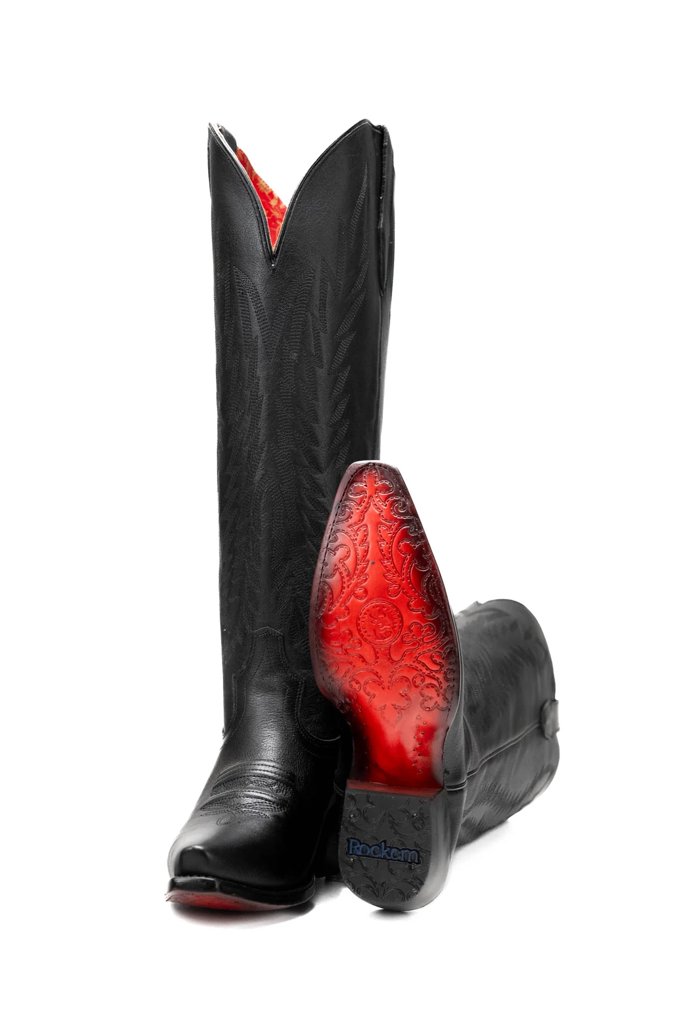 Presley Tall Red Bottom Wide Calf Snip Toe Cowgirl Boot - Image 5