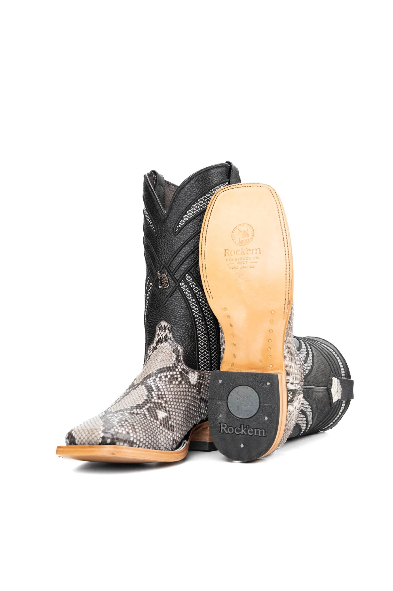 Monroe Python Belly Exotic Square Toe Cowboy Boot - Image 4
