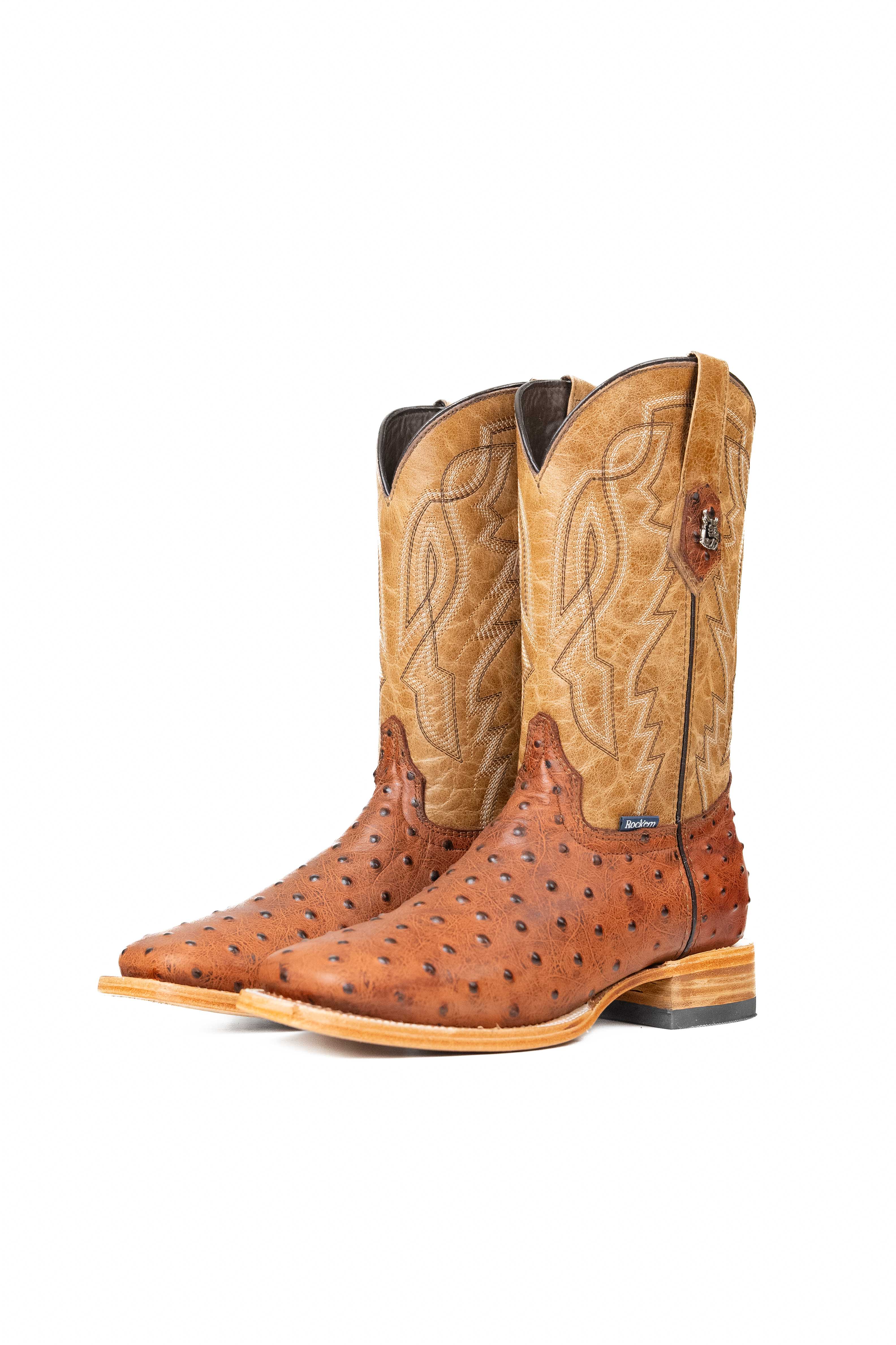 Renegate Ostrich Square Toe Cowboy Boot - Image 6