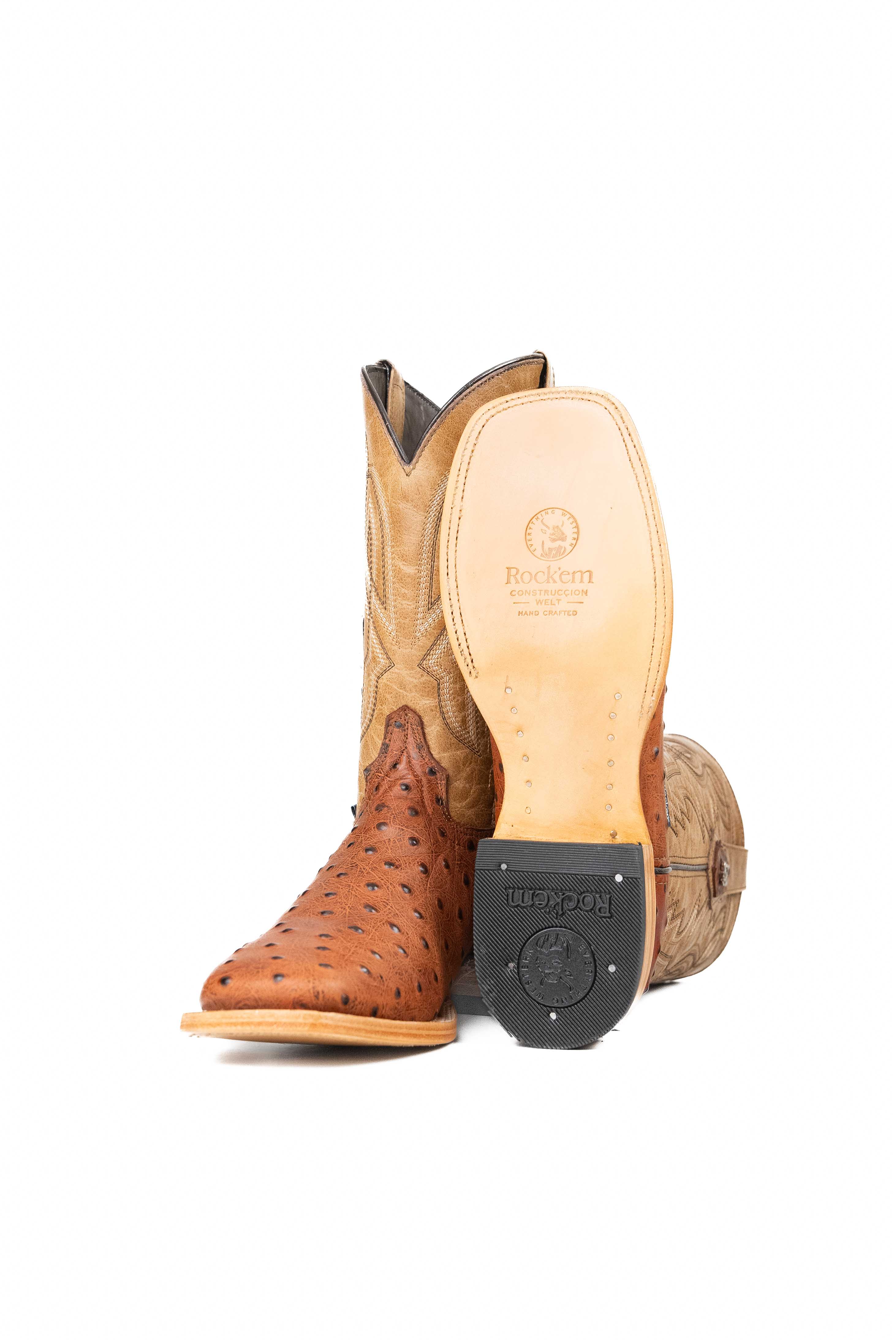 Renegate Ostrich Square Toe Cowboy Boot - Image 9