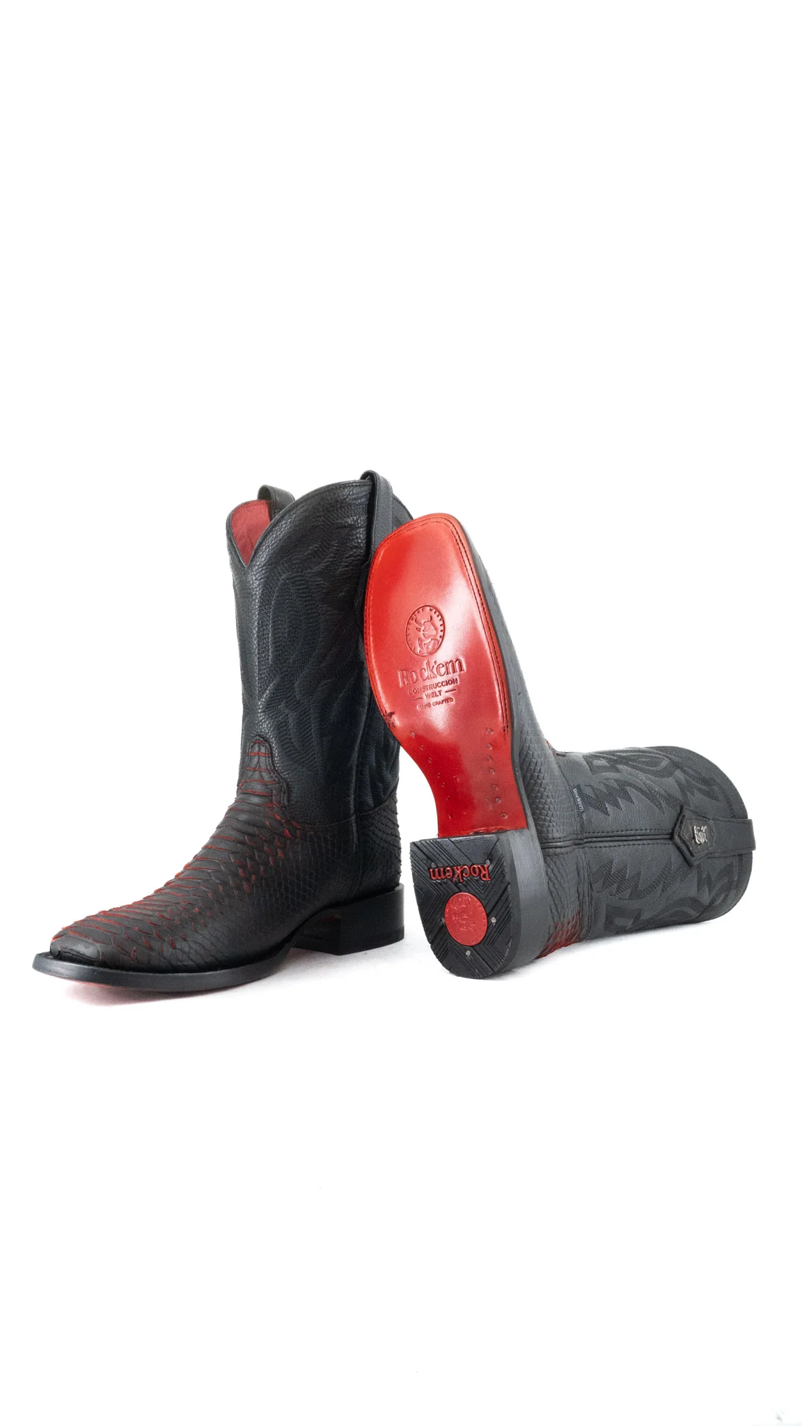 Renegate Python Red Bottom Square Toe Cowboy Boot - Image 4