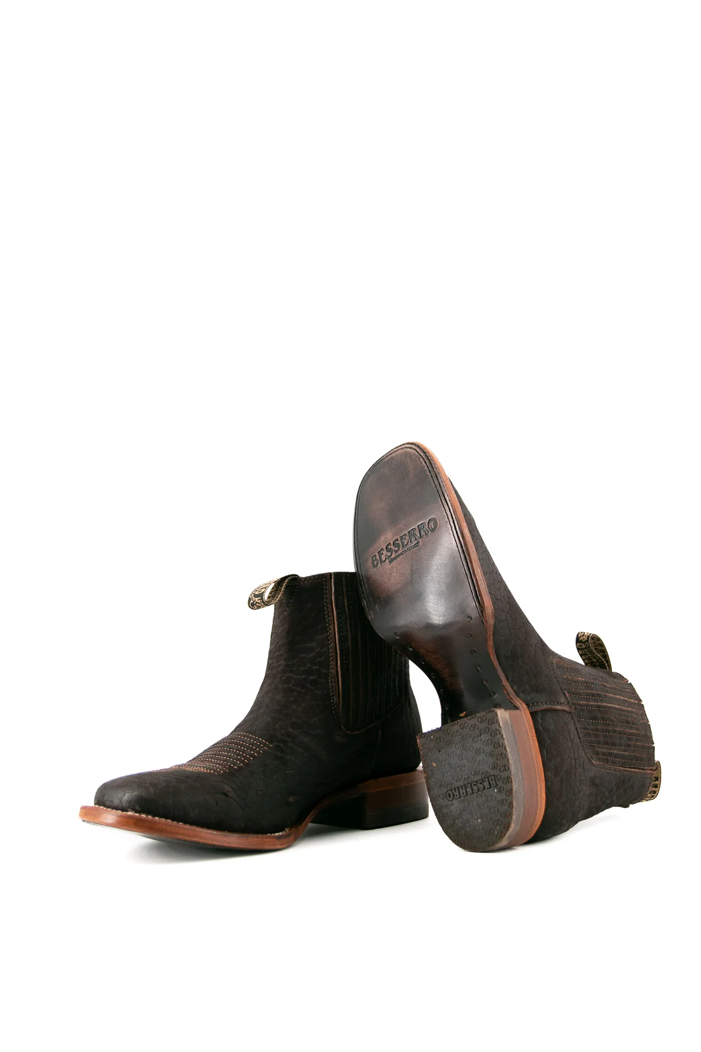 Bessero Leather Bull Neck Square Toe Men's Ankle Boot - Image 4