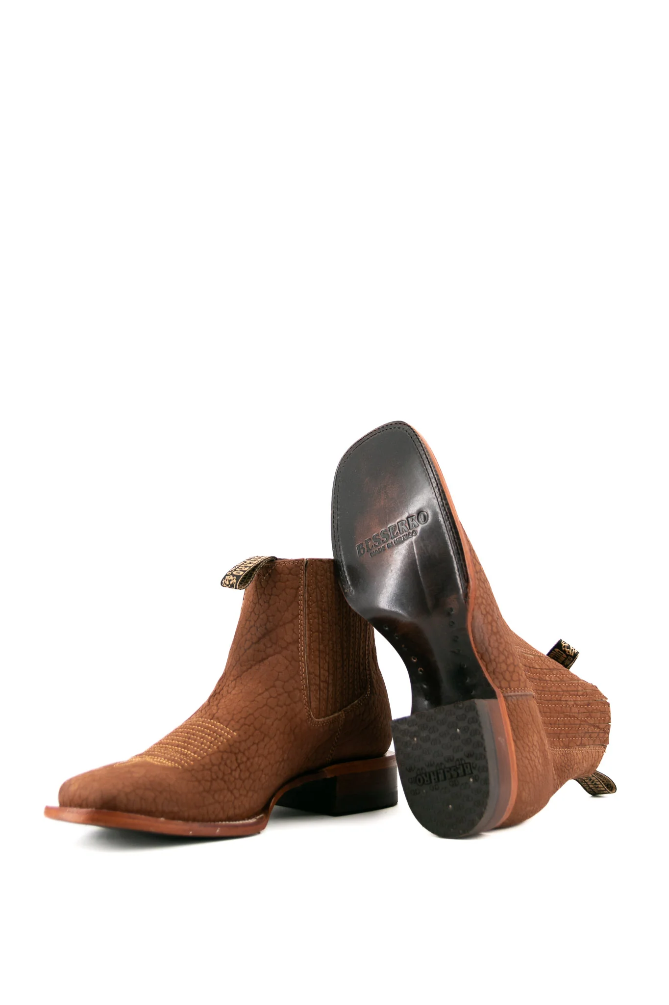 Bessero Leather Bull Neck Square Toe Men's Ankle Boot - Image 9