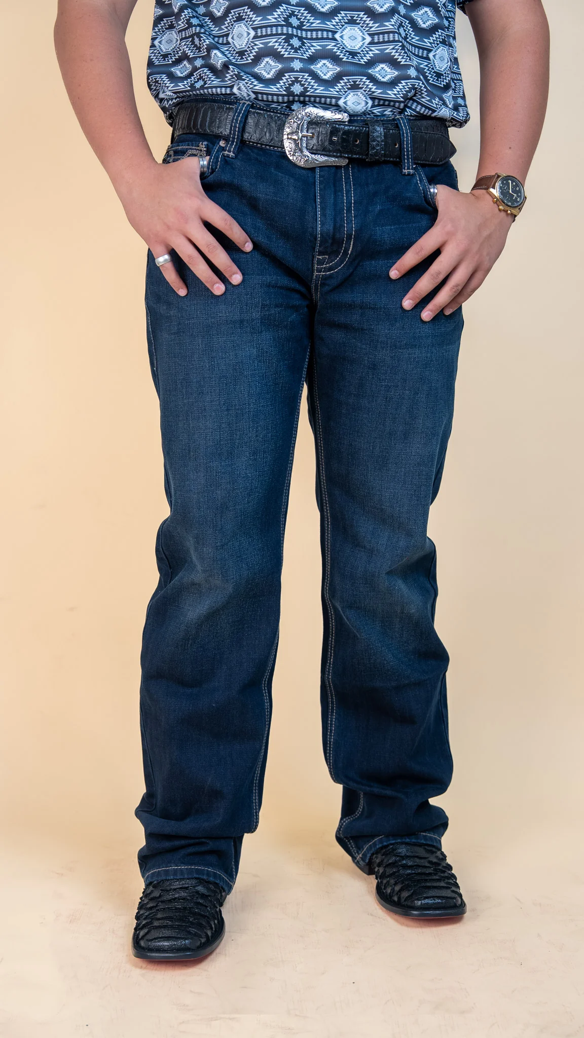 Rock & Roll Denim DB Straight Jeans - Image 3