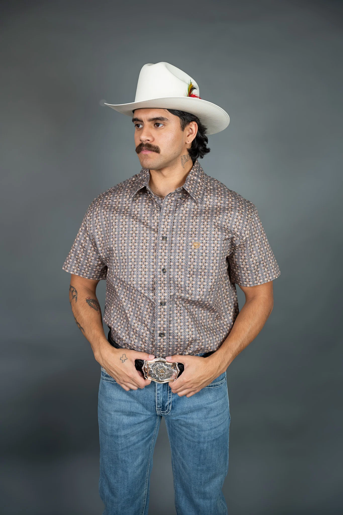 Rock & Roll Diamond Short Sleeve Button-Up