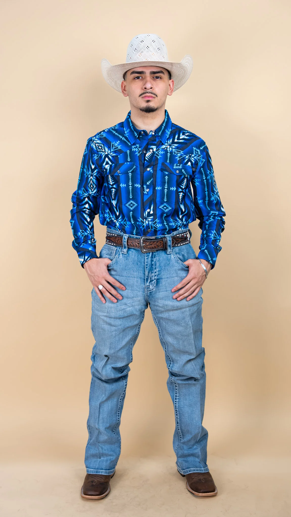 Rock & Roll Long Sleeve Aztec Tek Pearl Snap - Image 4